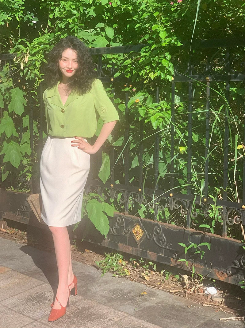 Retro Knee-Length Skirt