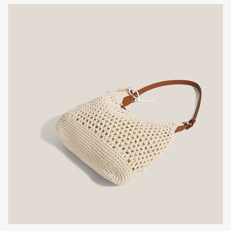 Boho Picnic Doll Woven Hobo Bag