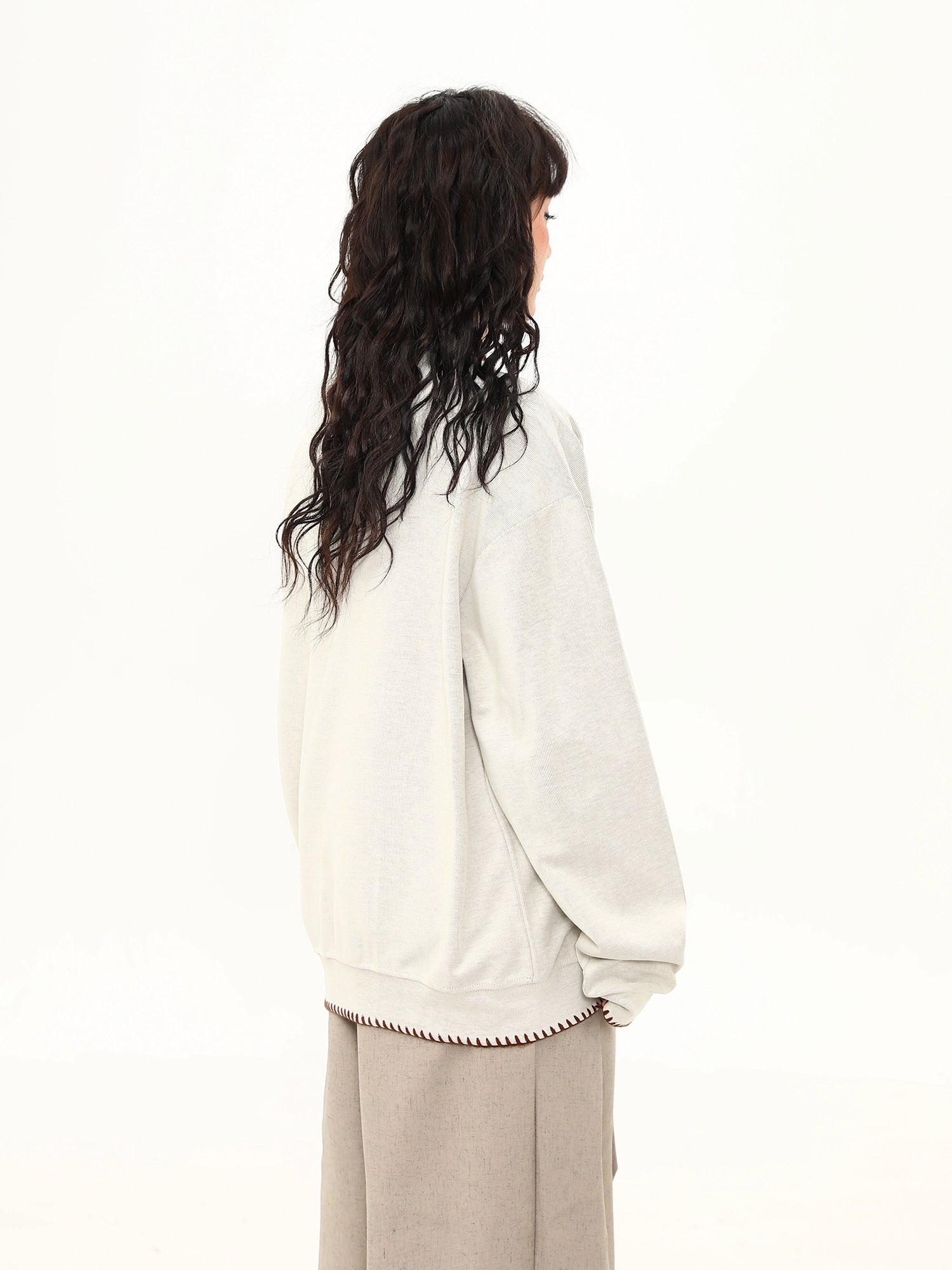 Oat Stitch Henley Sweatshirt