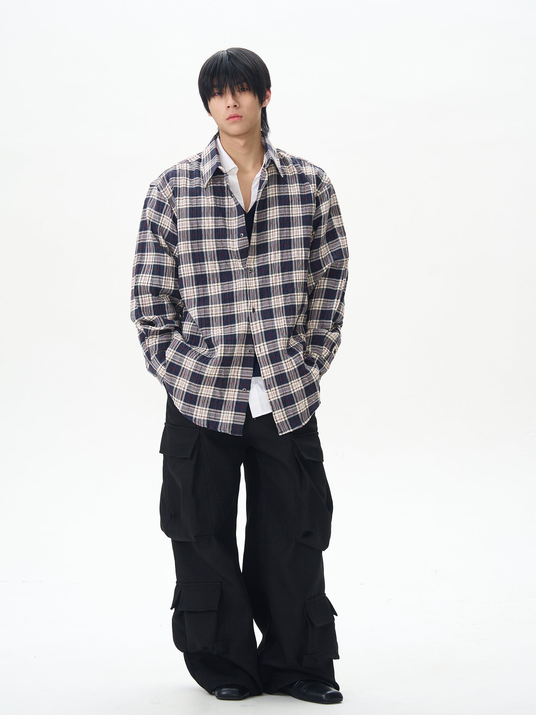 Black Wide Rave Cargo Pants