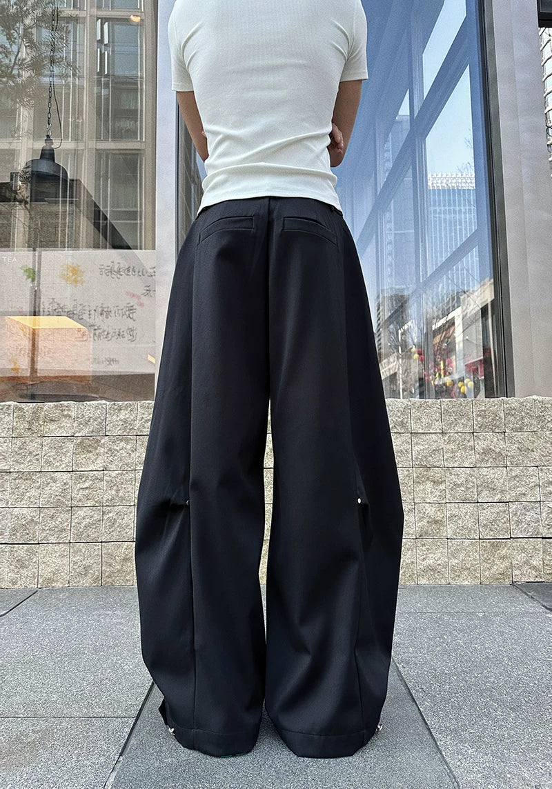 Monolith Drift Snap-Pleat Wide Trousers