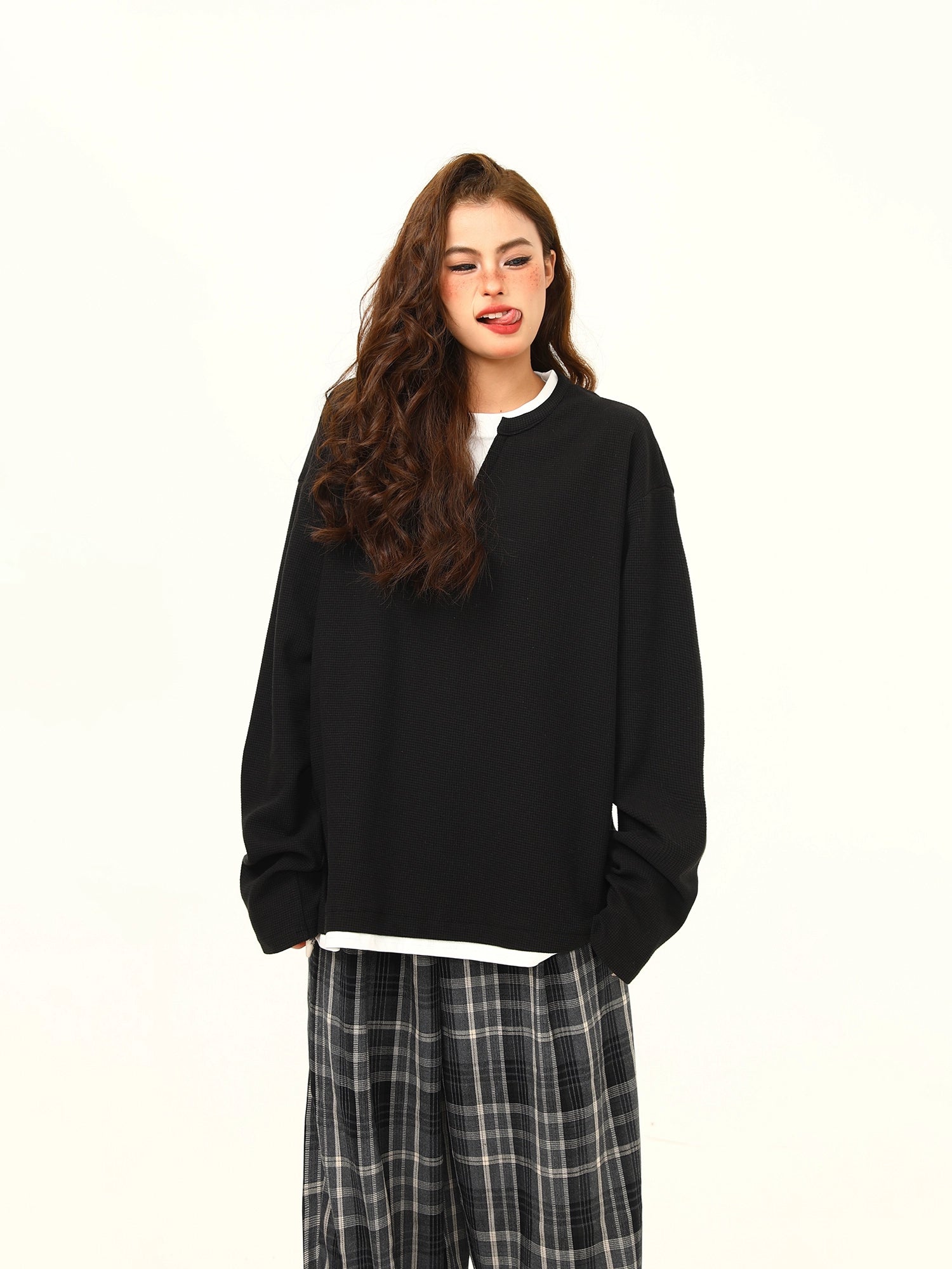 Minimalist Waffle Knit Pullover