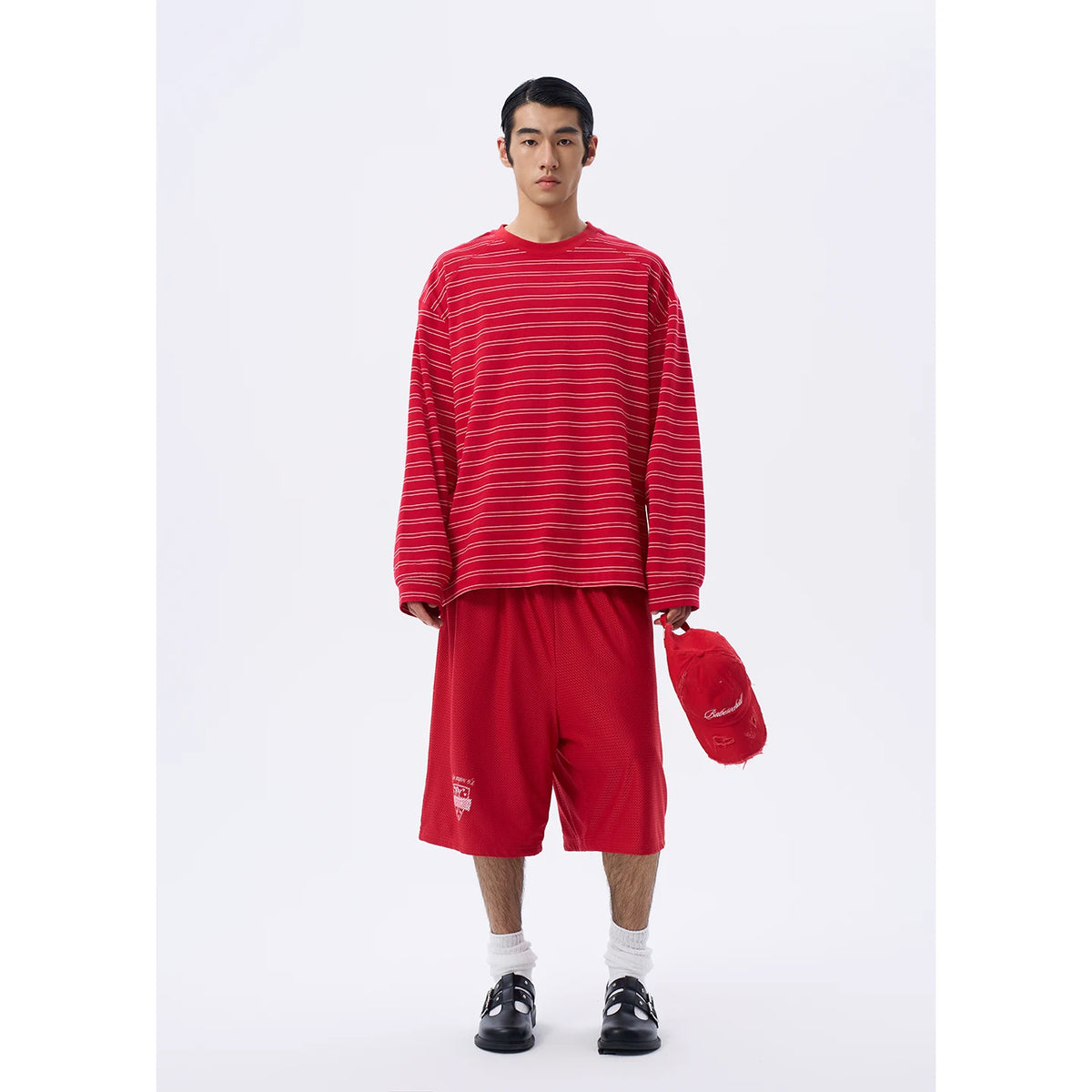 Driftline Pinstripe Oversized Long-Sleeve Tee