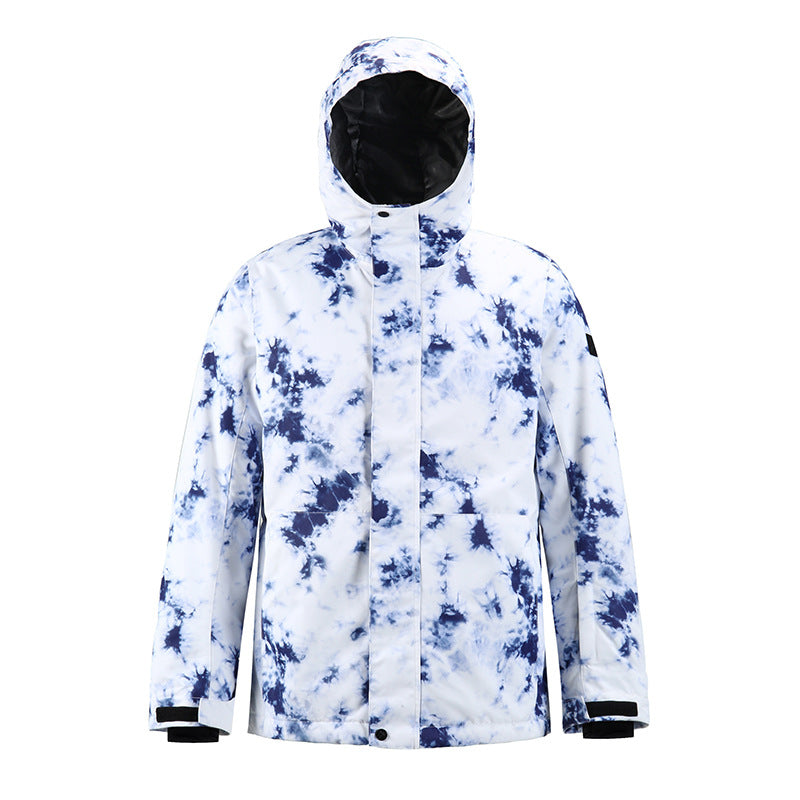 Graphic Print Hooded Snowboard Jacket