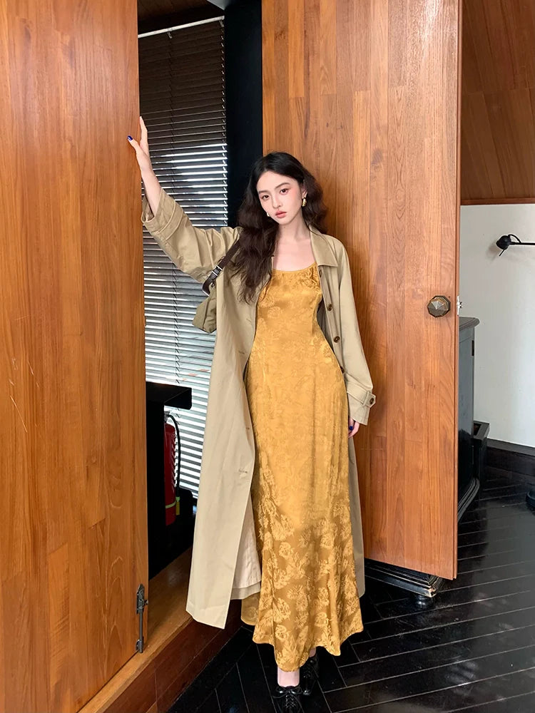 Jacquard Satin Slip Dress