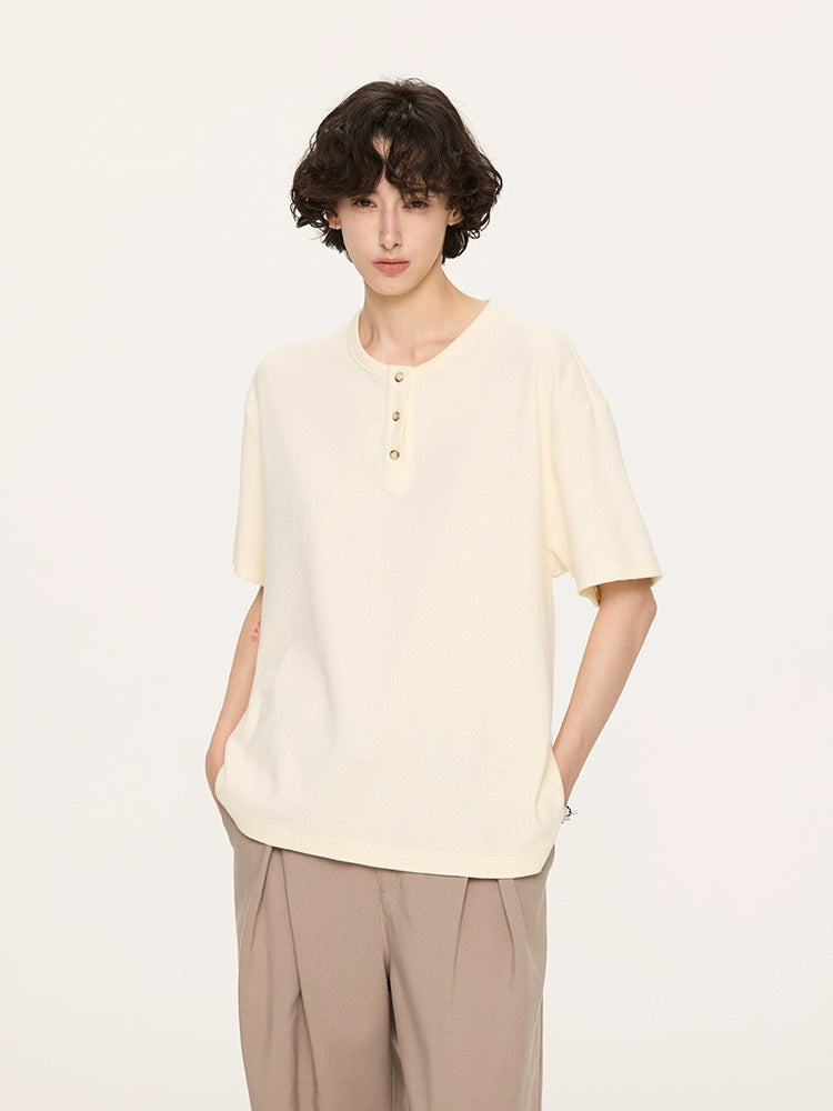 Basic Short Sleeve Henley Tee