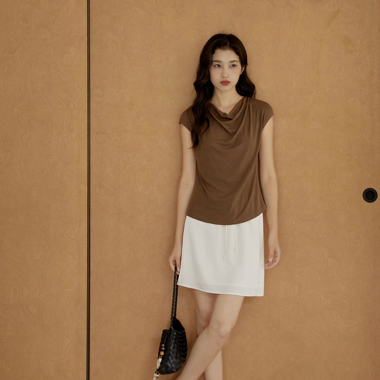 Cowl Neck Cap Sleeve Top