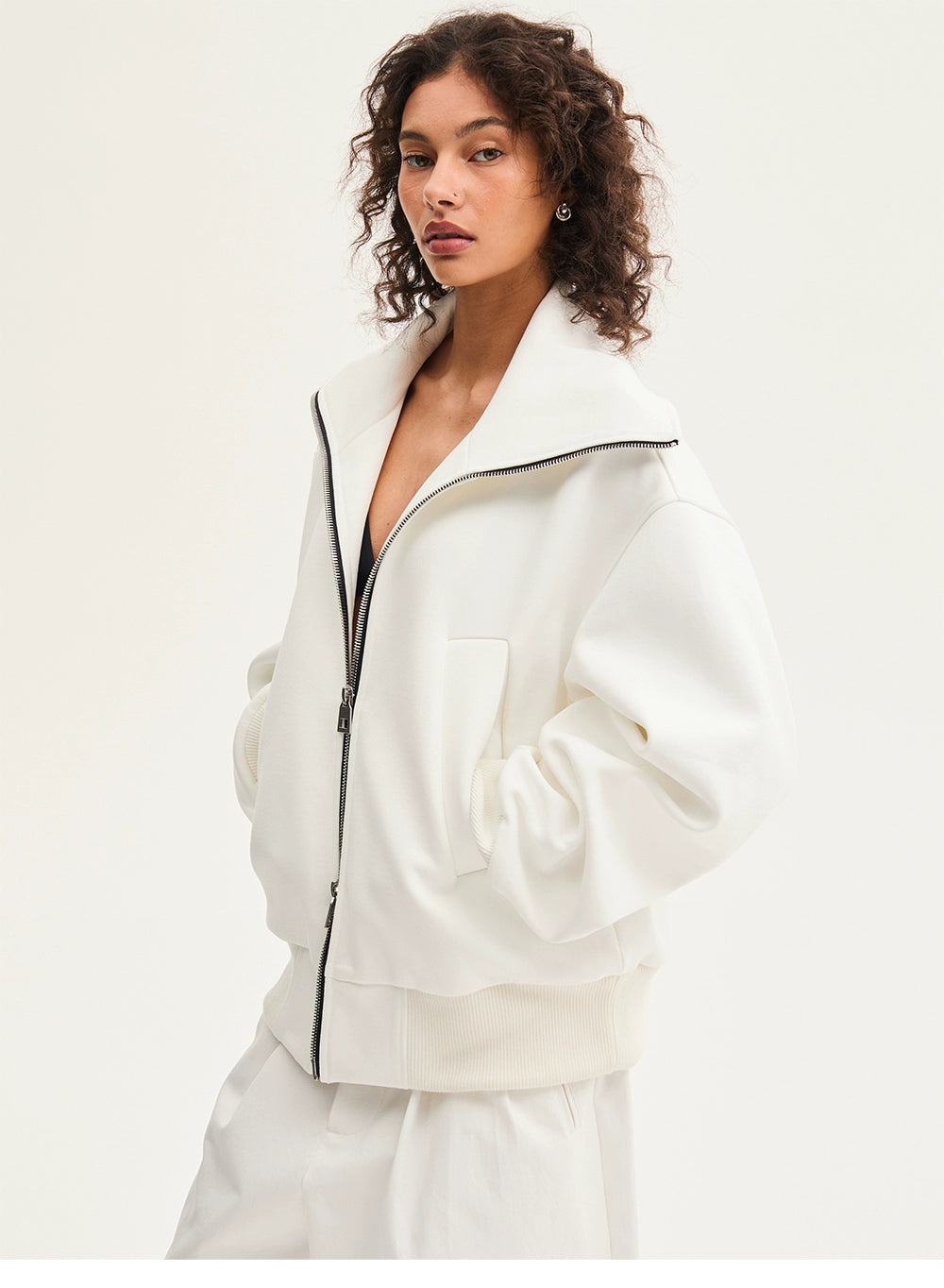 CollarRamp High-Neck Zip Bomber