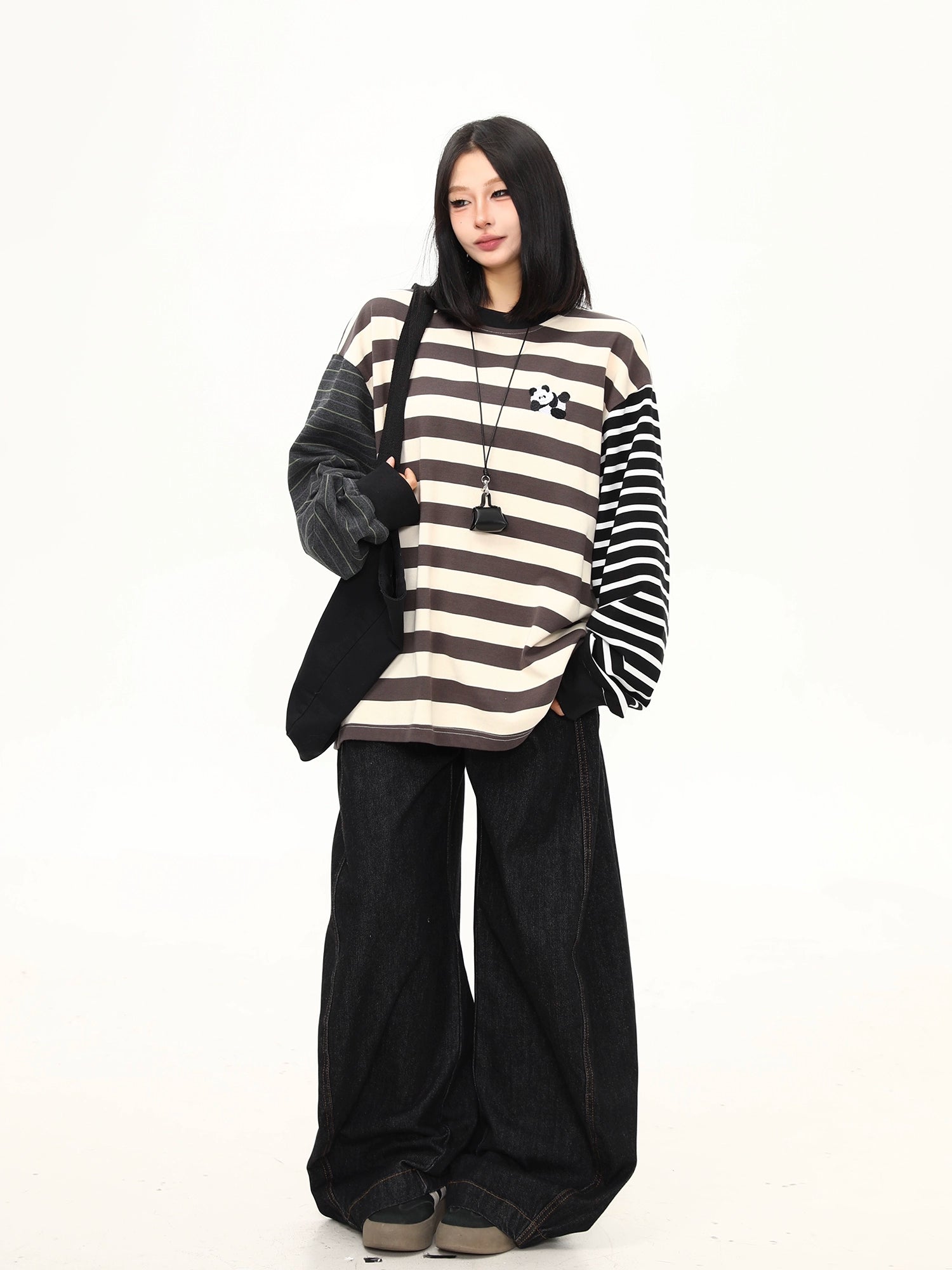 Monochrome Panda Remix Stripe Tee