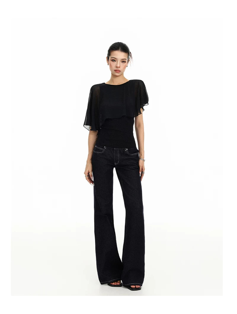 Celeste Sheer Cape Overlay Top