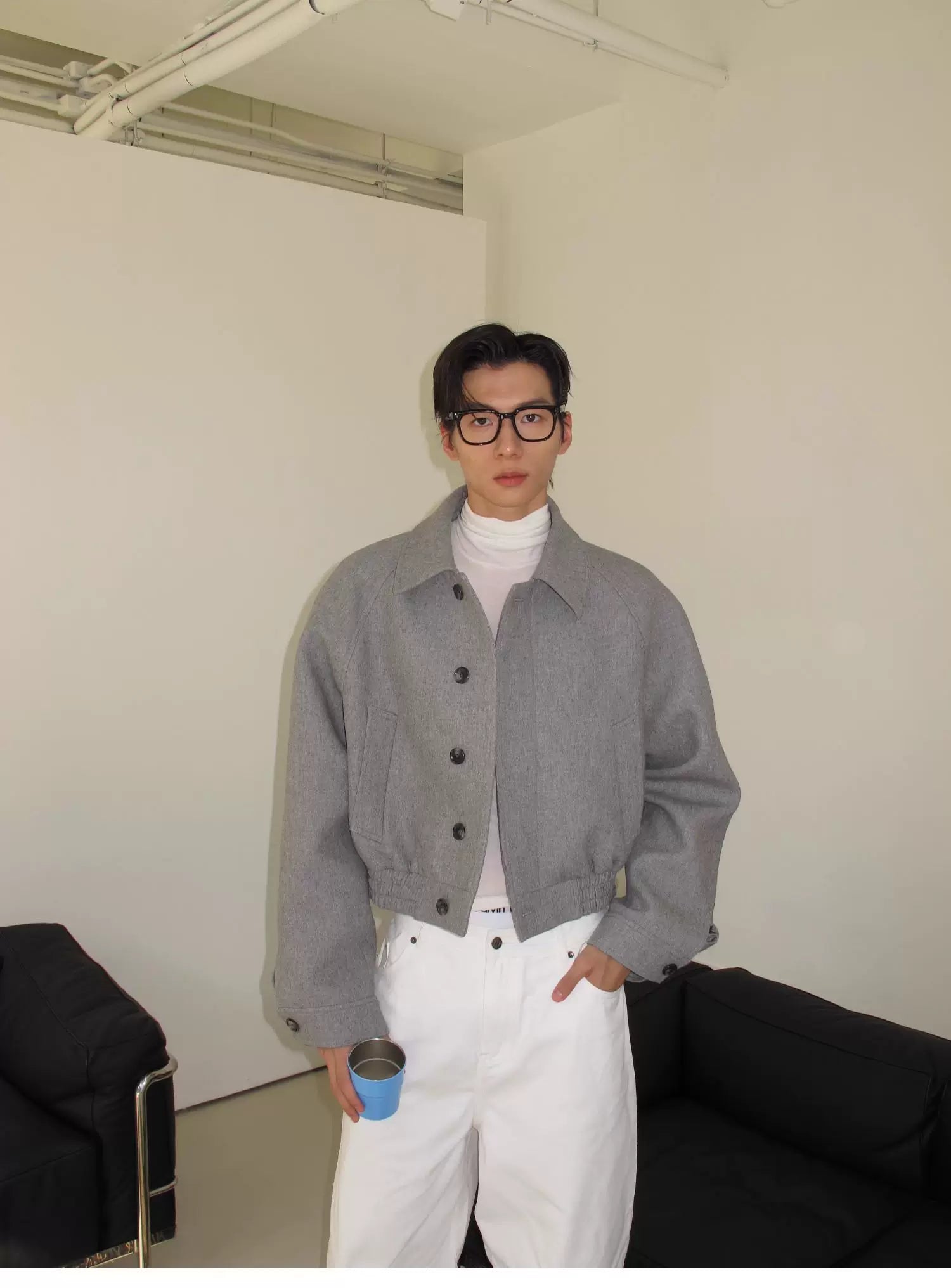 Granite Loft Cropped Wool Blouson