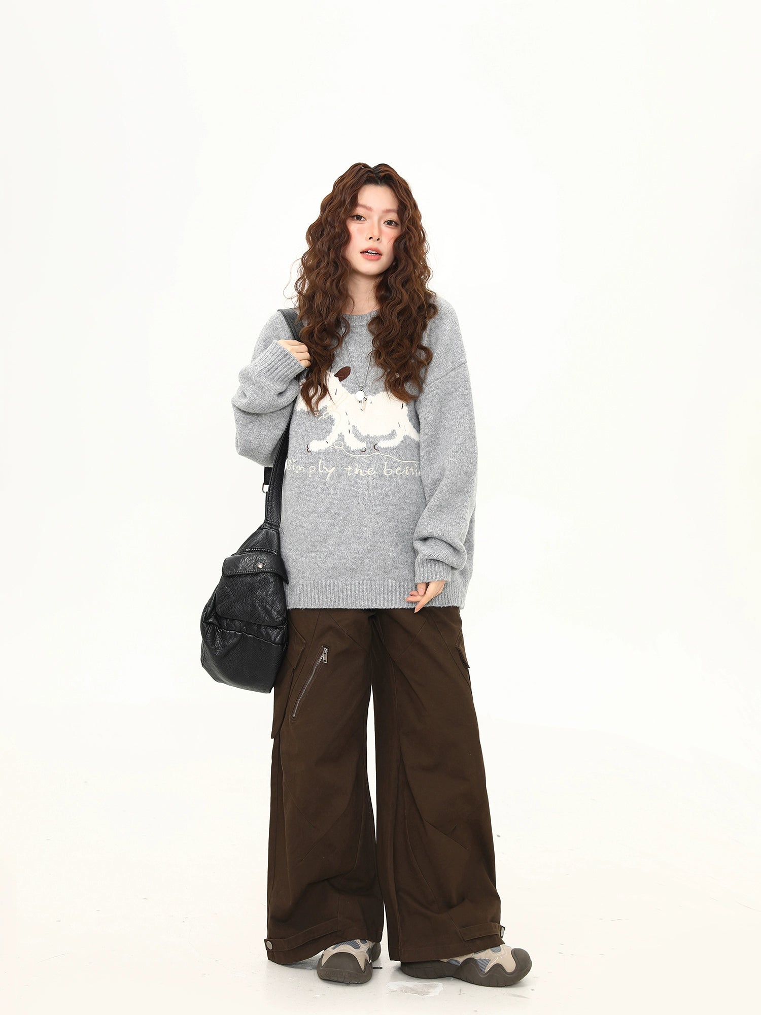 Snowy Pup Bestie Knit Sweater