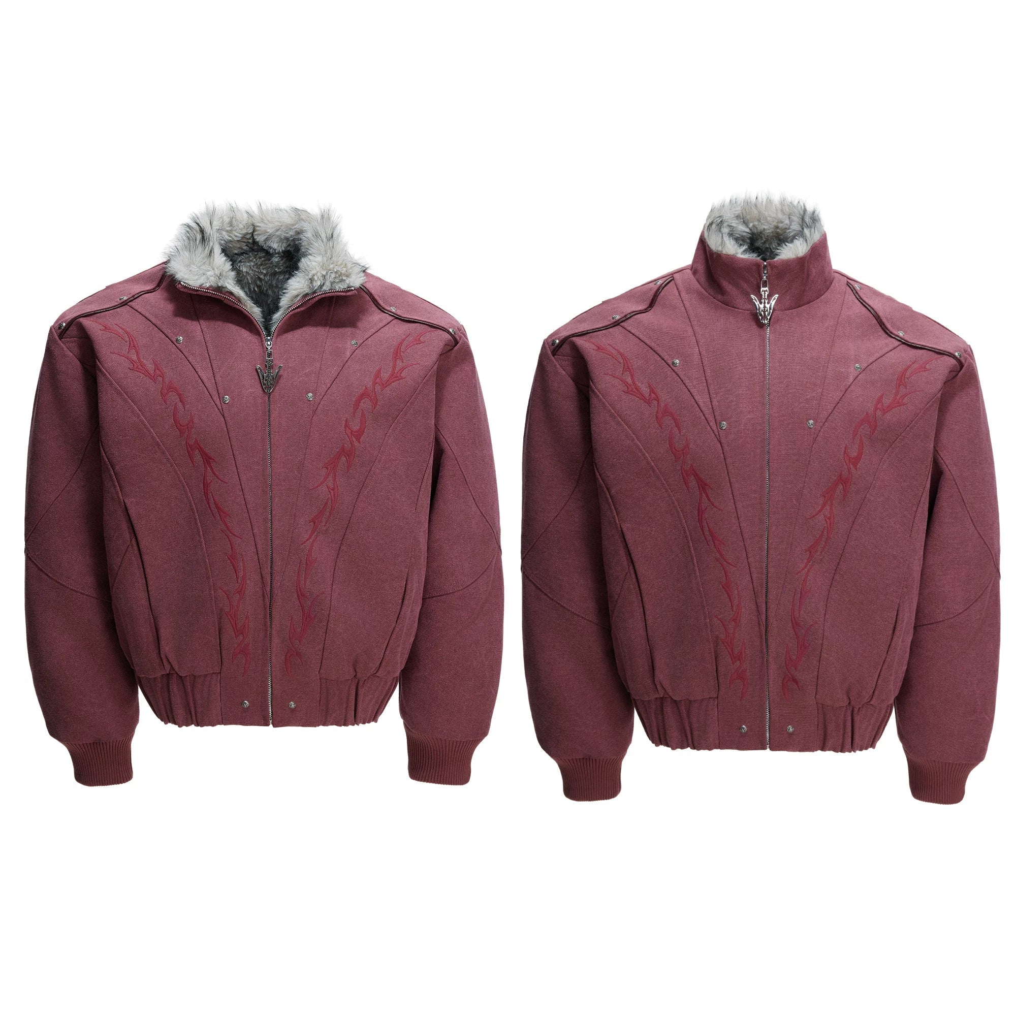 Frostline Crest Faux-Fur Bomber