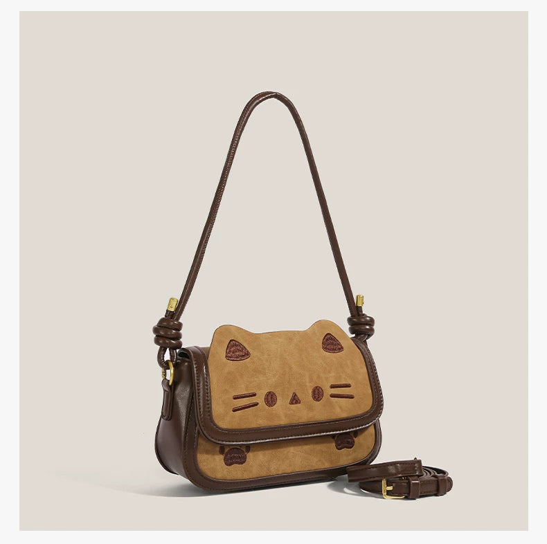Cinnamon Kitty Charm Shoulder Bag
