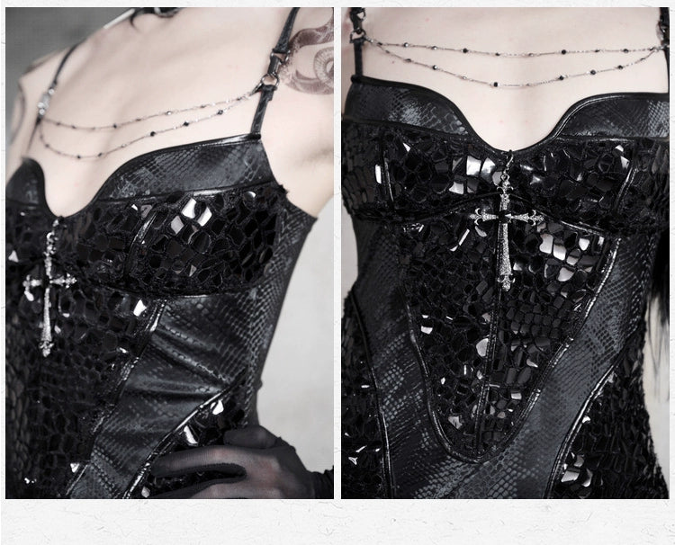 Black Corset Gothic Mermaid Dress