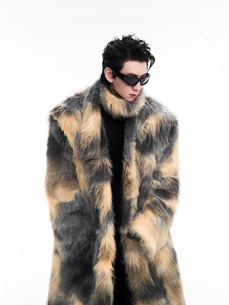 Camo Faux Fur Long Coat