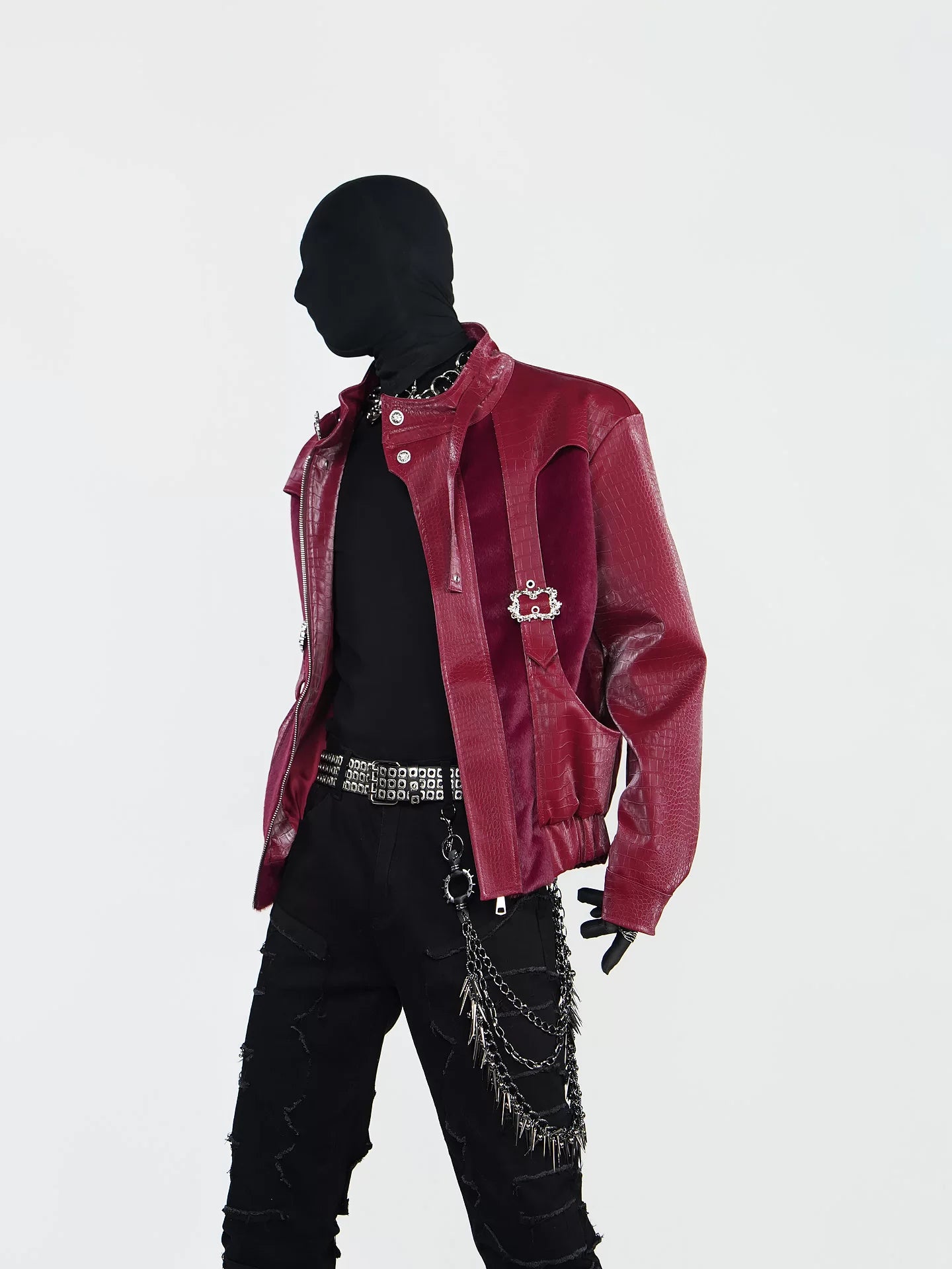 Crimson Reliquary Buckle-Harness Croc Jacket
