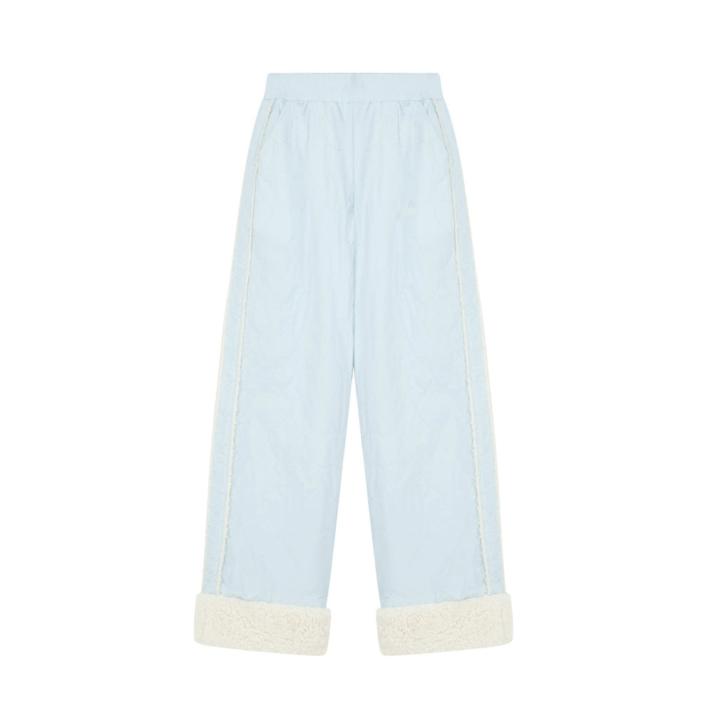 Sherpa-Lined Pink Track Pants