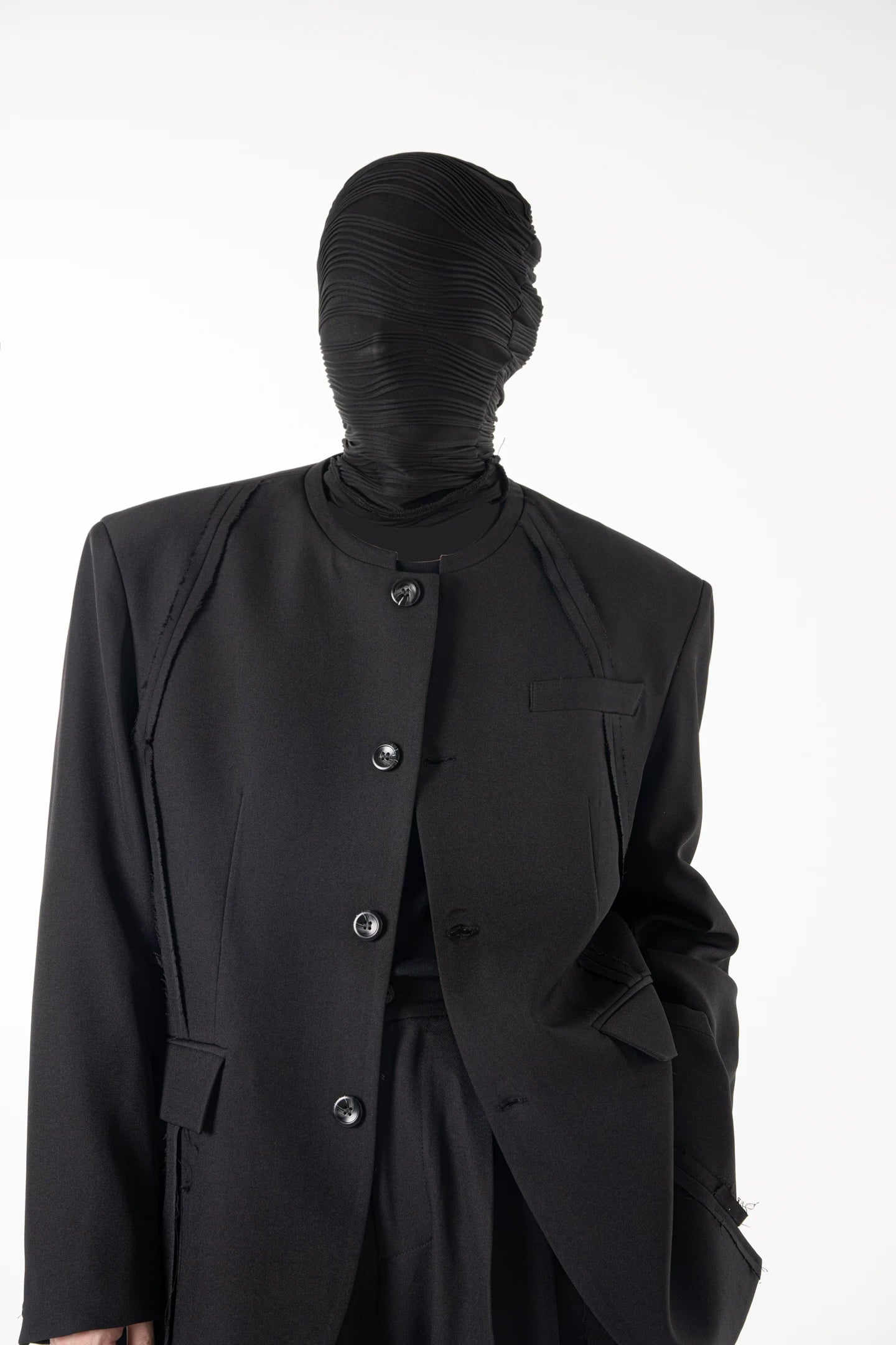 Noir Frame Sculpted Layer Blazer