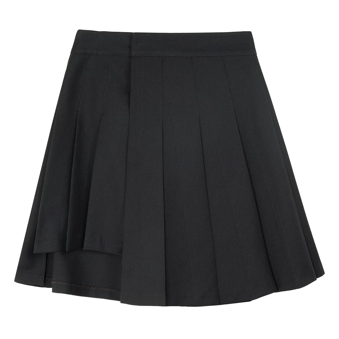 Asym Pleated Mini Skirt