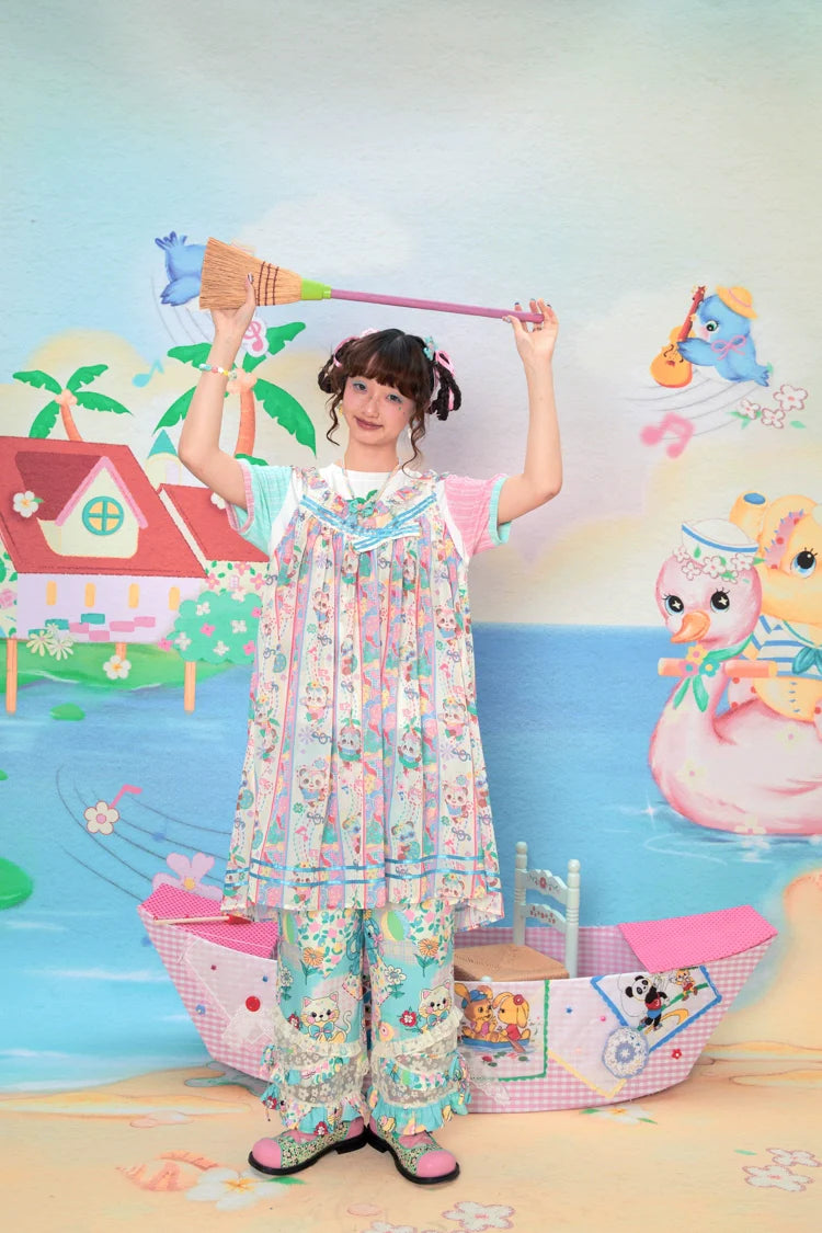 Sweet Panda Ruffle Summer Tank Dress