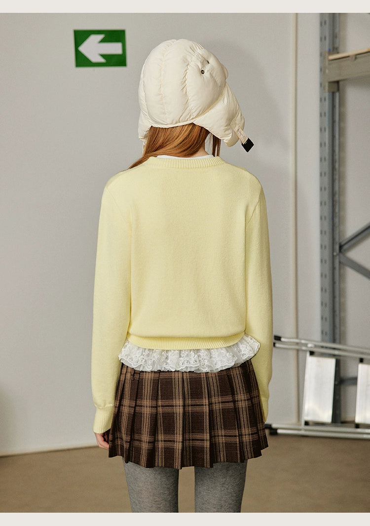 Puppy Embroidered Knit Cardigan