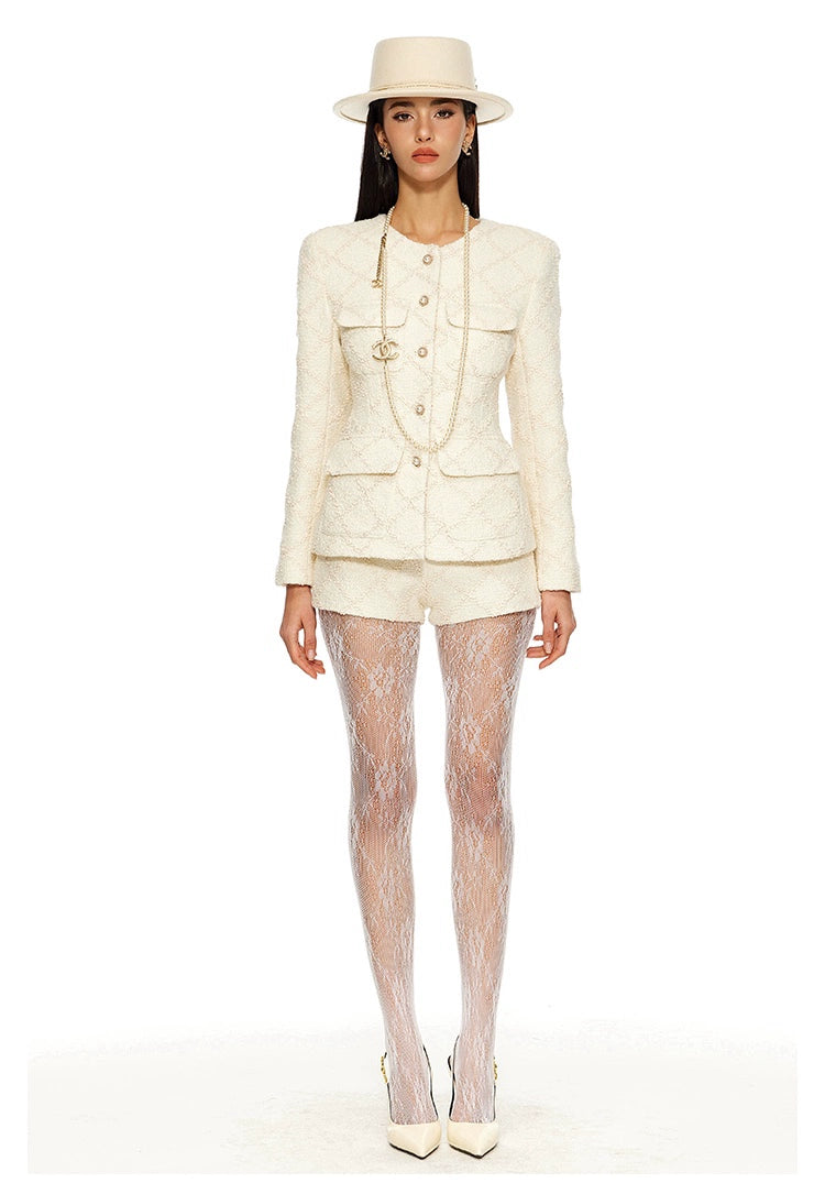 Elegant White Suit Set - chiclara