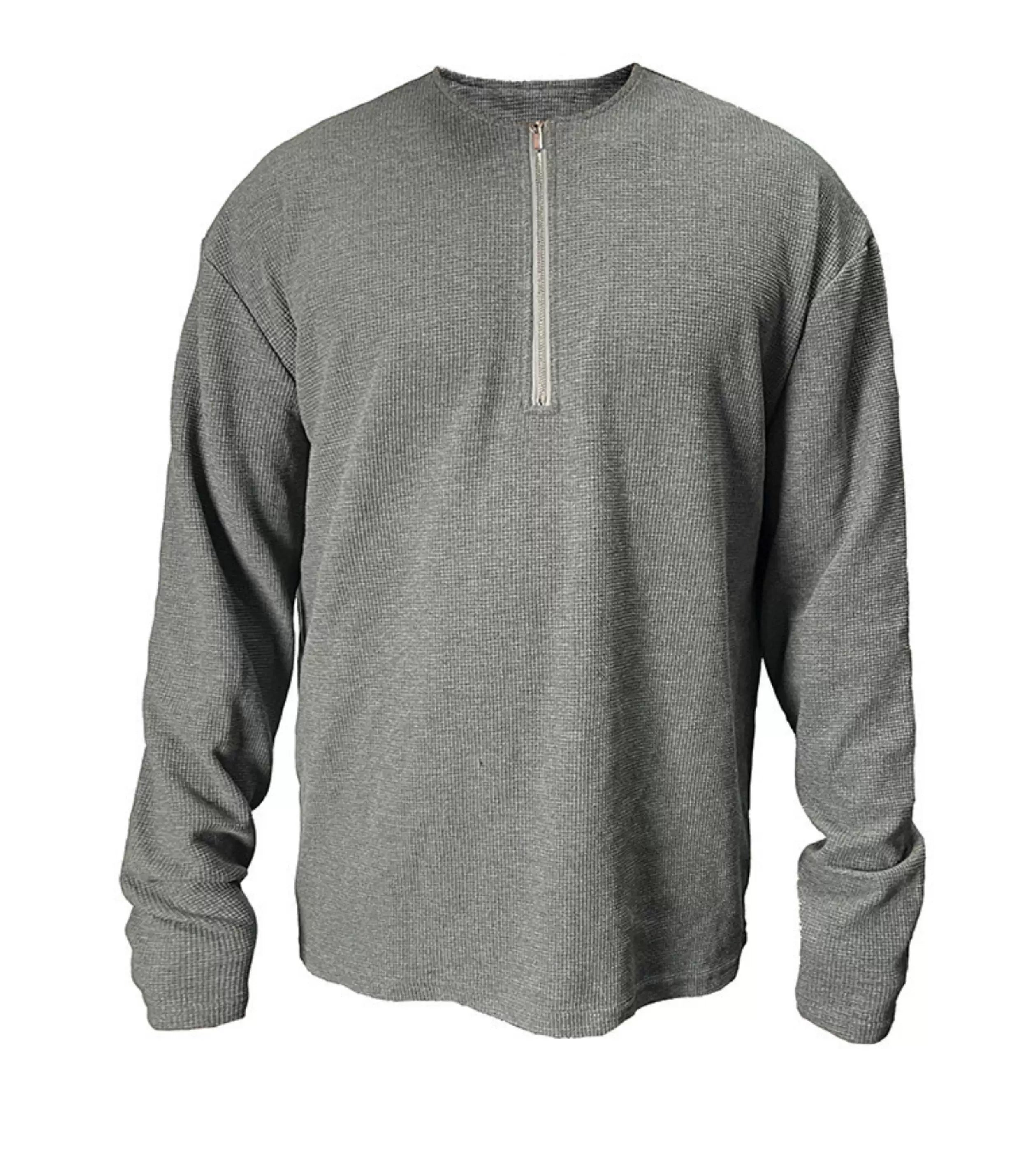 Minimal Half-Zip Long-Sleeve Sweatshirt