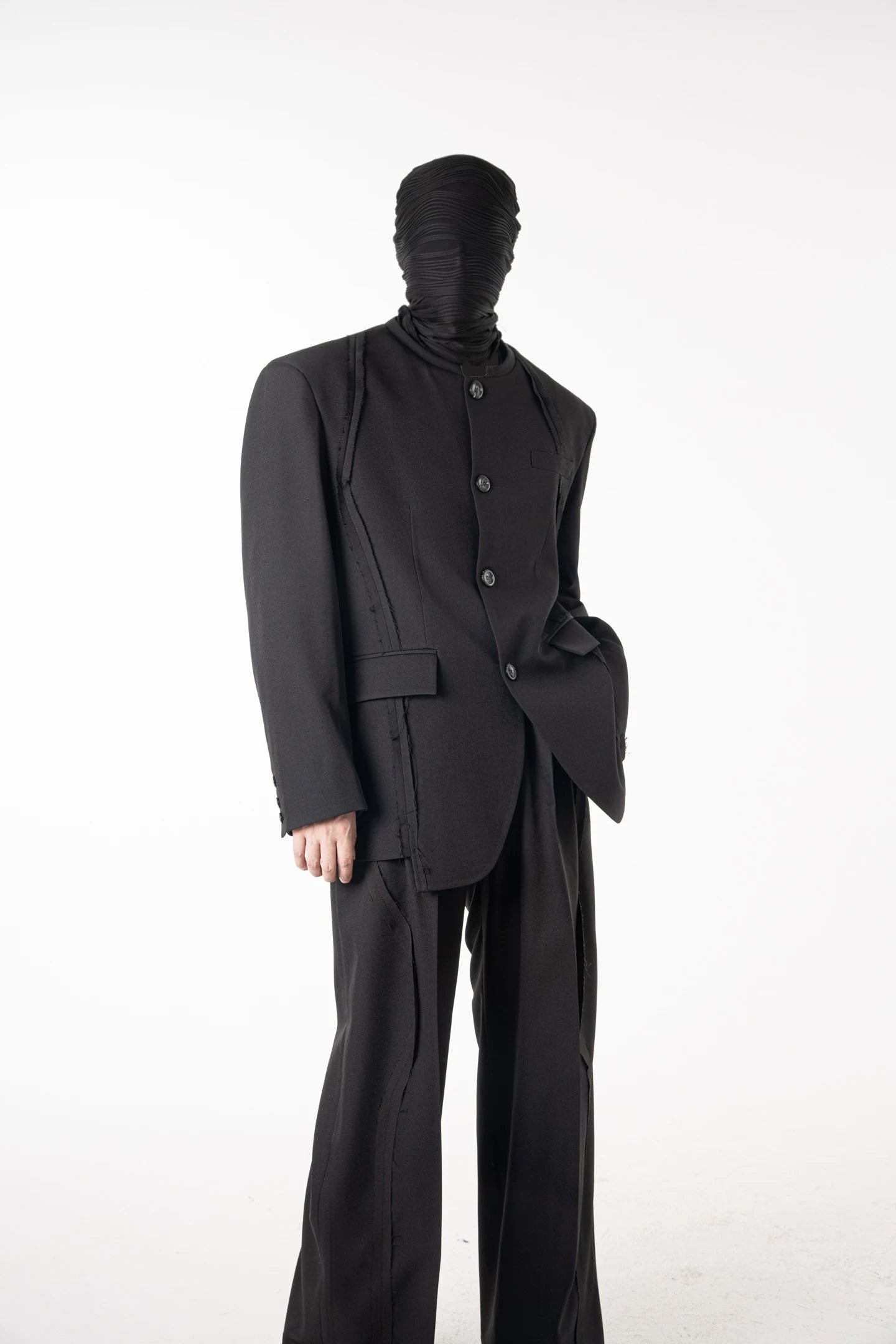 Noir Frame Sculpted Layer Blazer