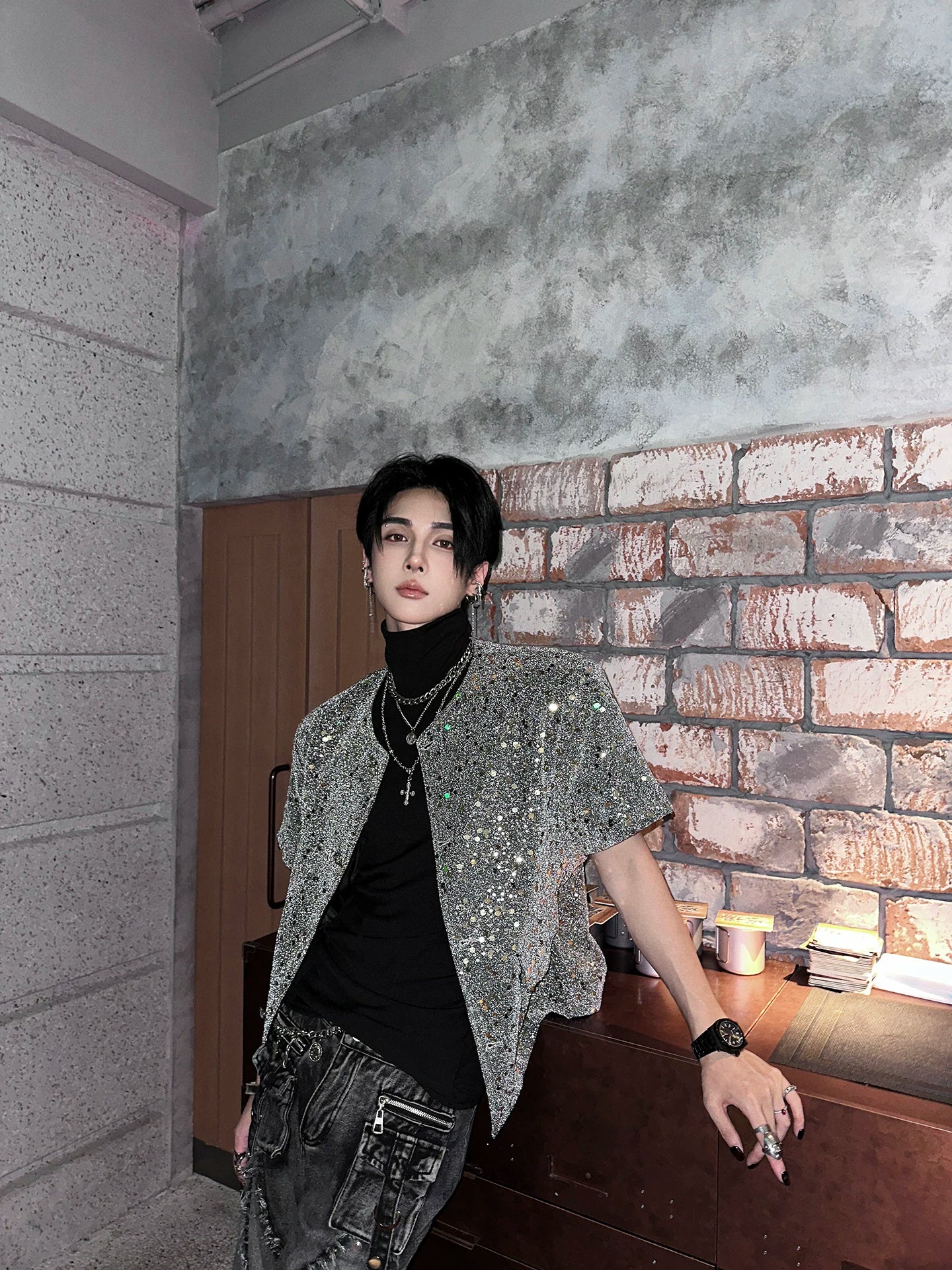 Stellar Shard Sequin Armor Cardigan