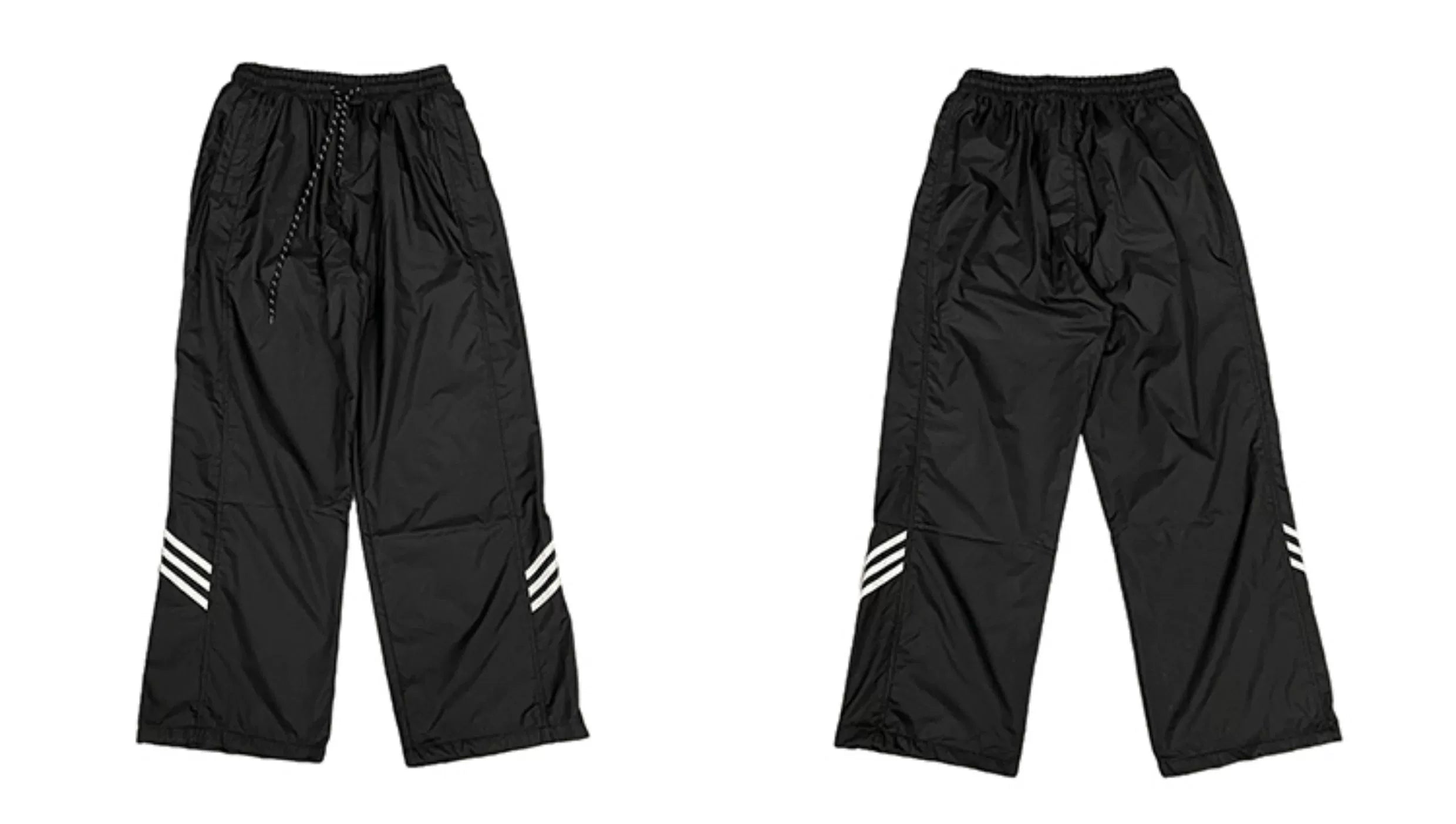 Wide-Leg Track Pants with Side Stripes
