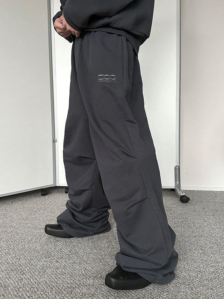 Heavyweight Zip-Up Hoodie and Wide-Leg Sweatpants Setup