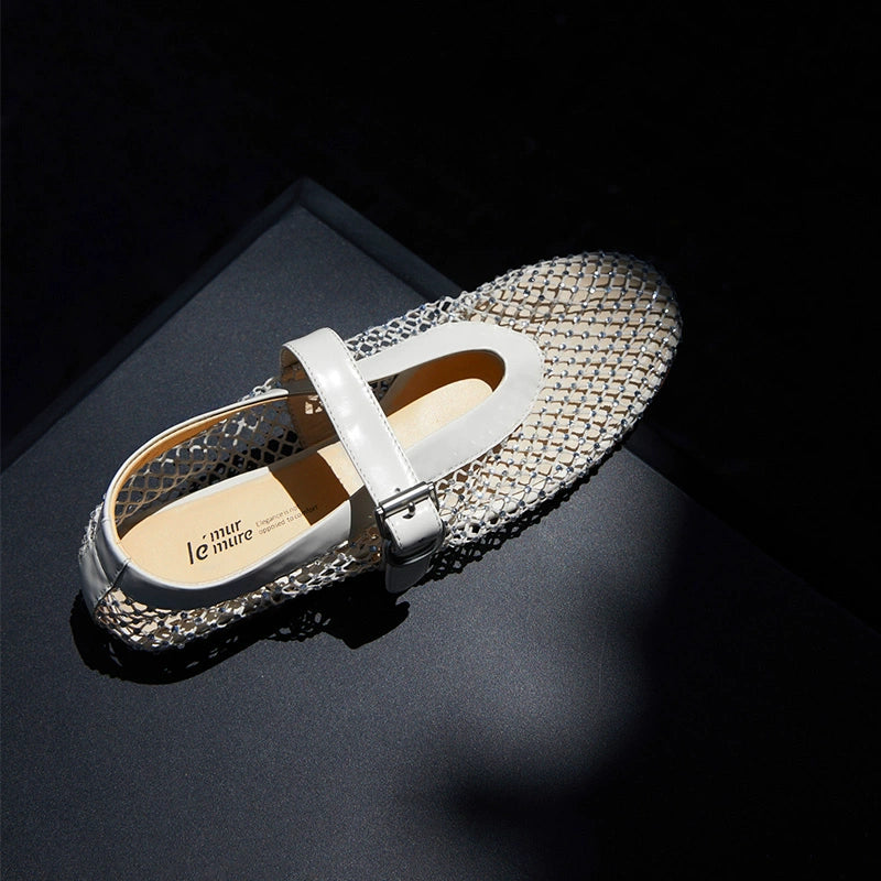 Mesh Mary Jane Ballet Flats