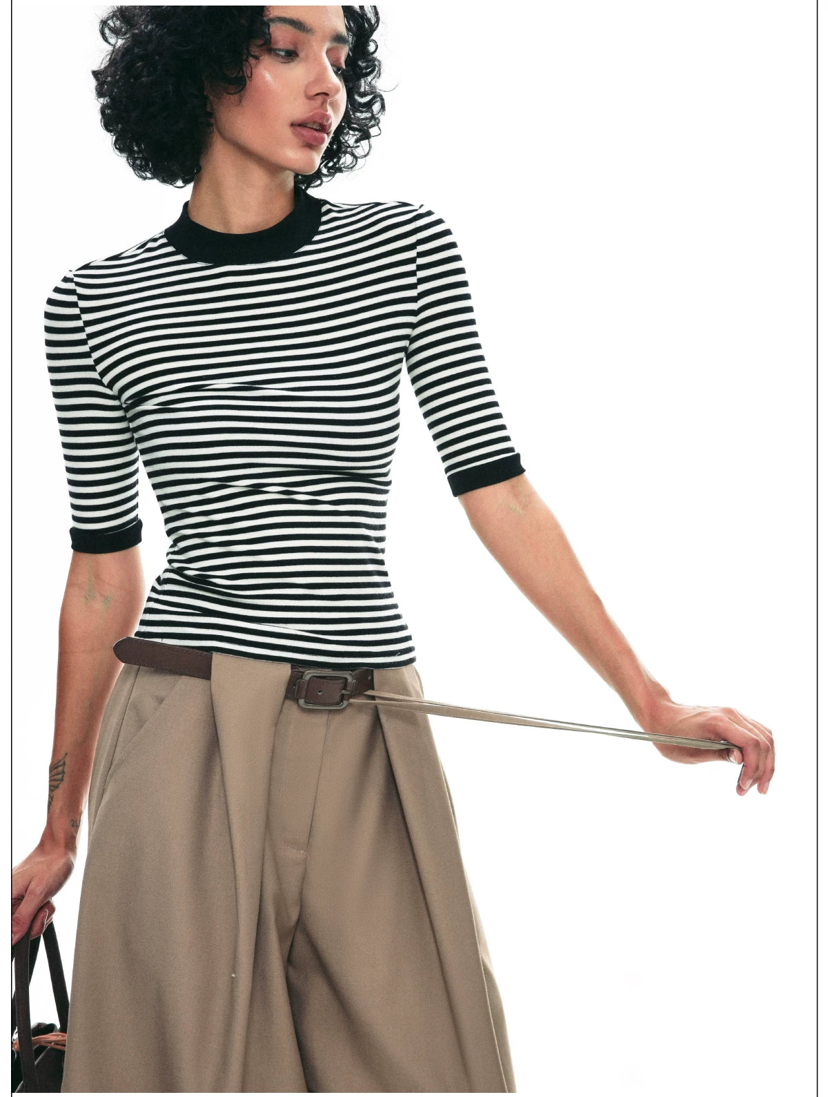 Draped Pleat Sarouel Trousers