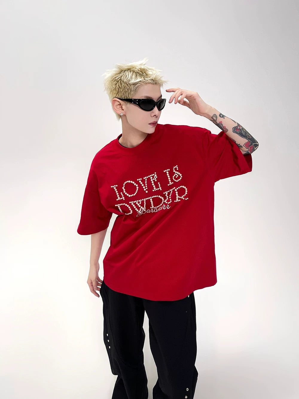 Love Is Dydup Pearl Lettering Tee