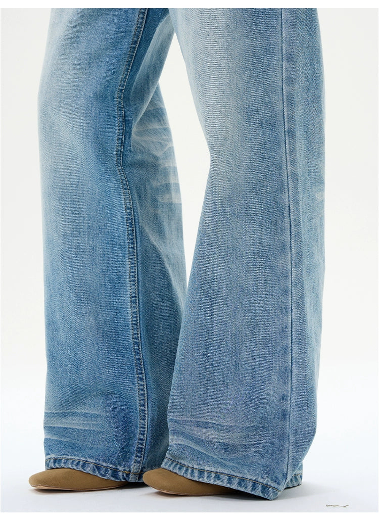 Light Wash Mid-Rise Wide-Leg Jeans