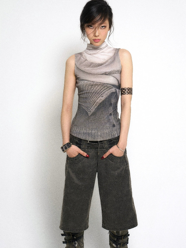 Ash Drape Layered Knit Tank