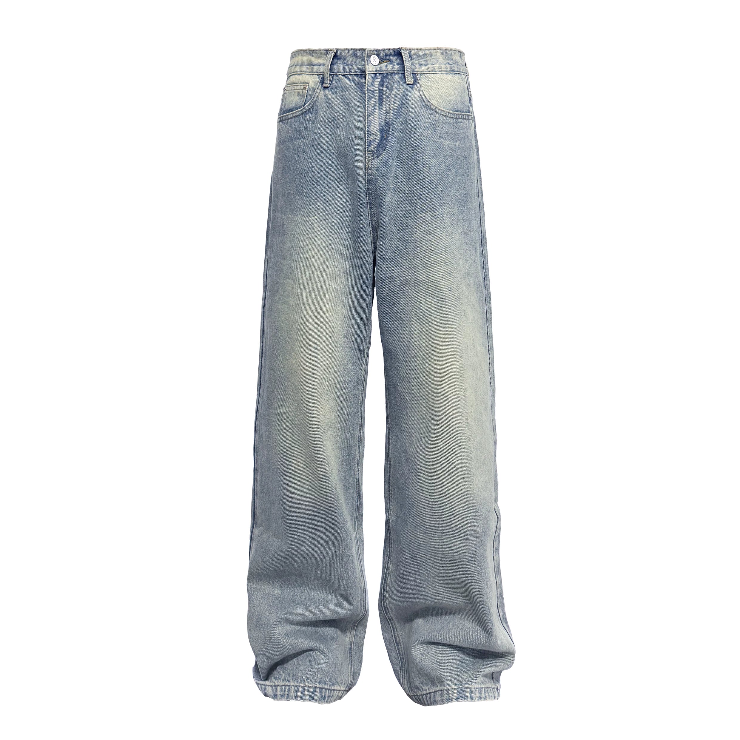 Wide-Leg Classical Wash Jeans