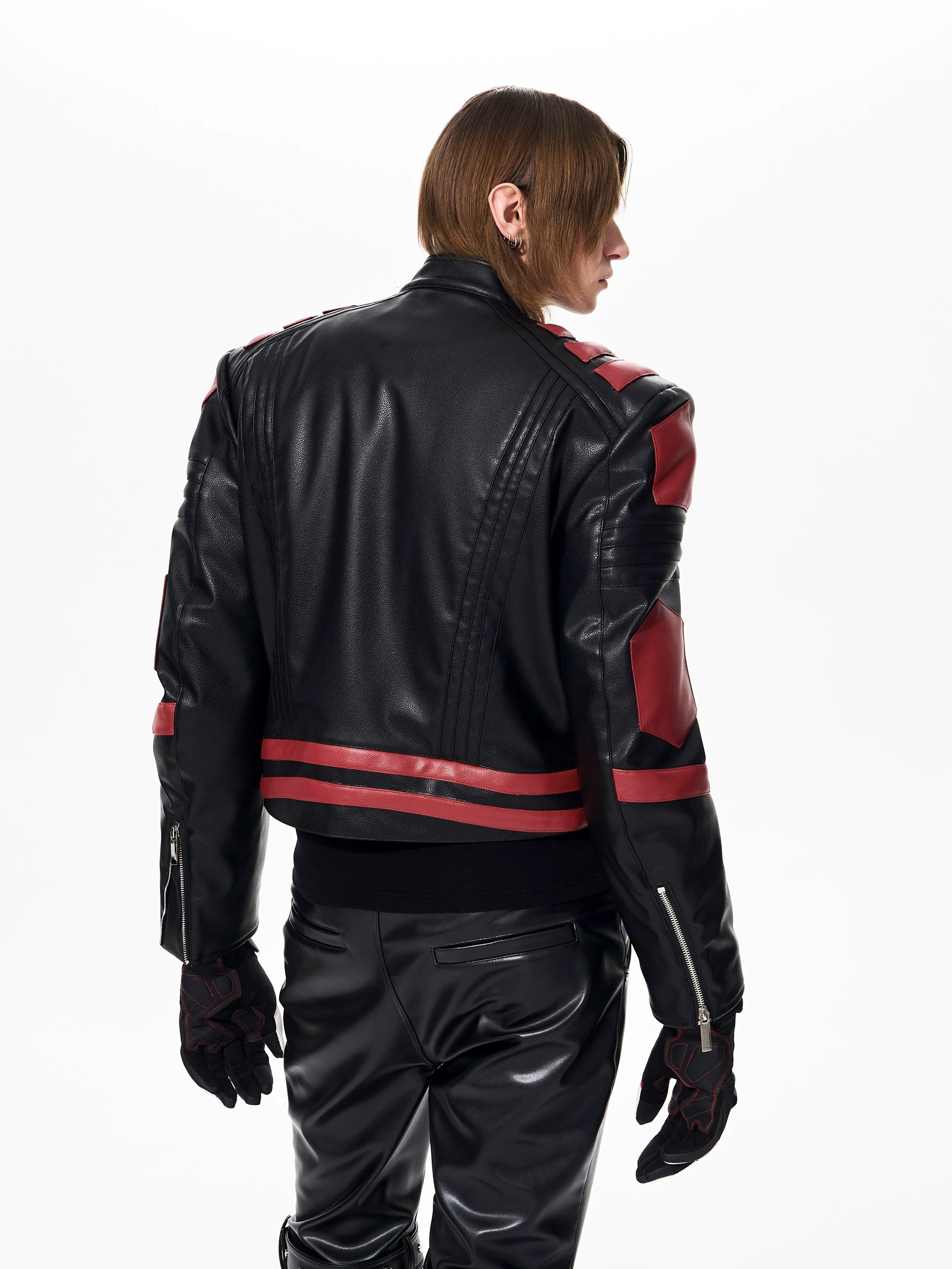 Crimson Vanguard Panelled Moto Jacket