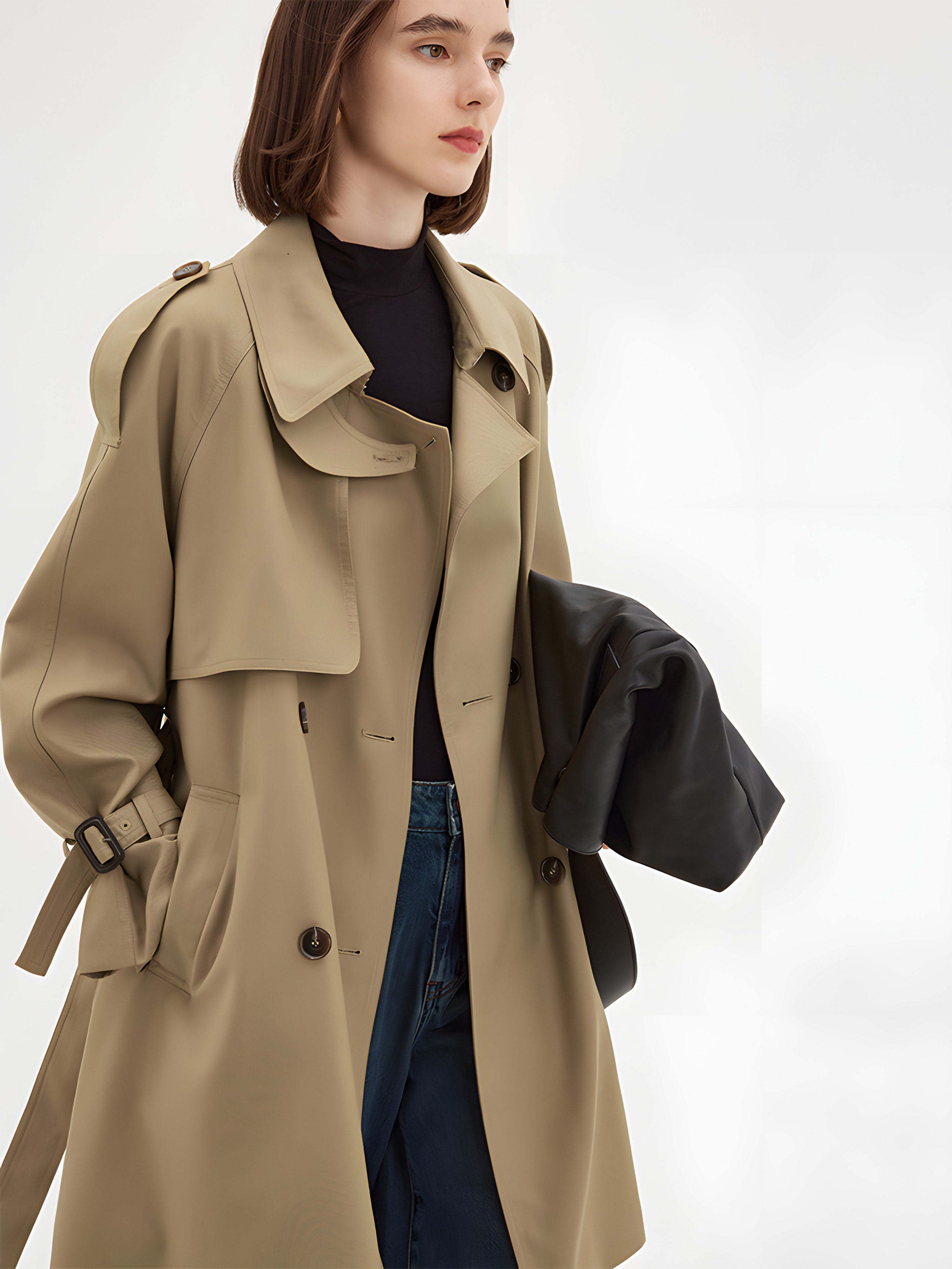 Parisian Autumn: Vintage-Inspired Midi Trench Coat - chiclara