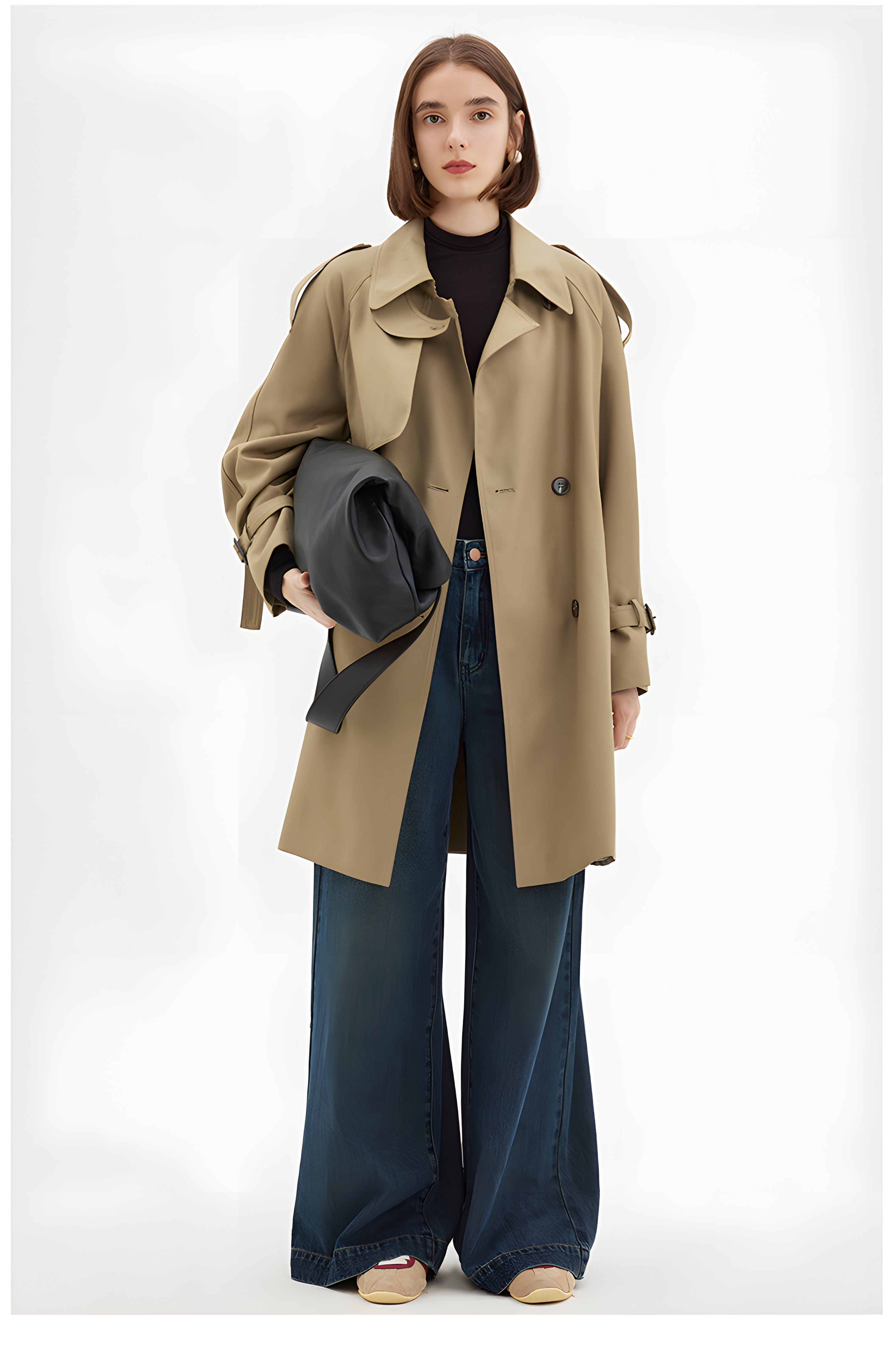 Parisian Autumn: Vintage-Inspired Midi Trench Coat - chiclara