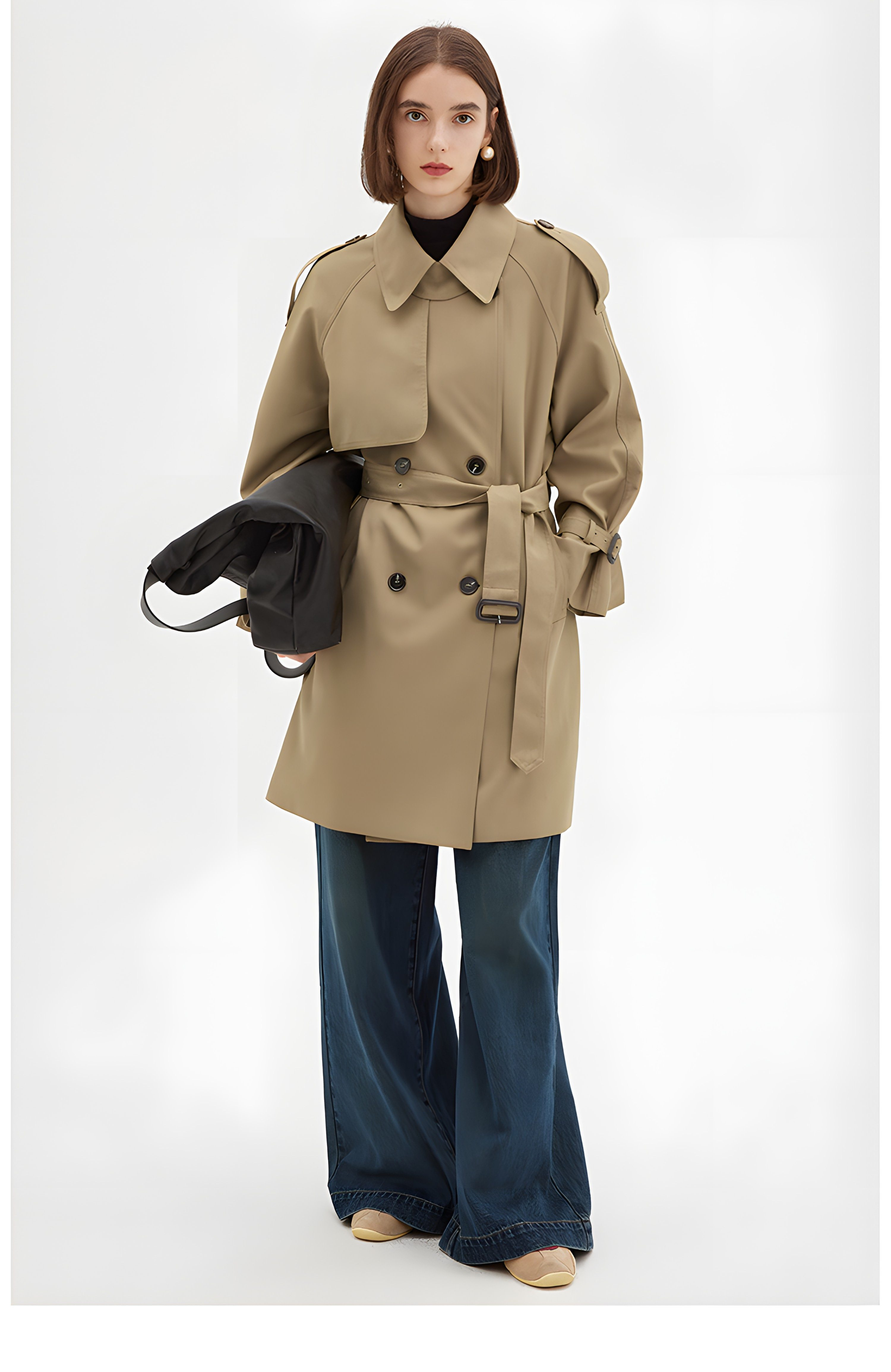 Parisian Autumn: Vintage-Inspired Midi Trench Coat - chiclara