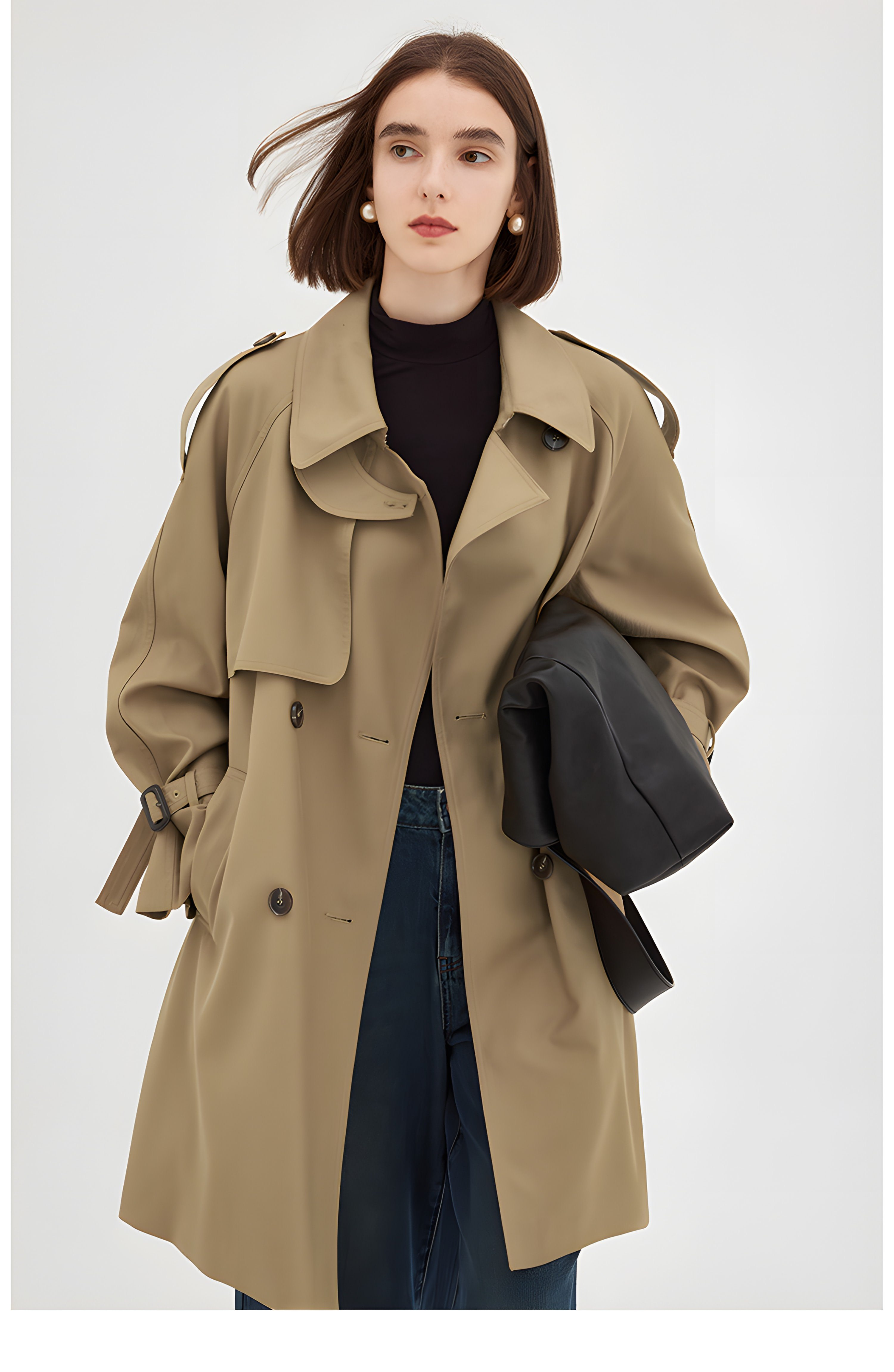 Parisian Autumn: Vintage-Inspired Midi Trench Coat - chiclara