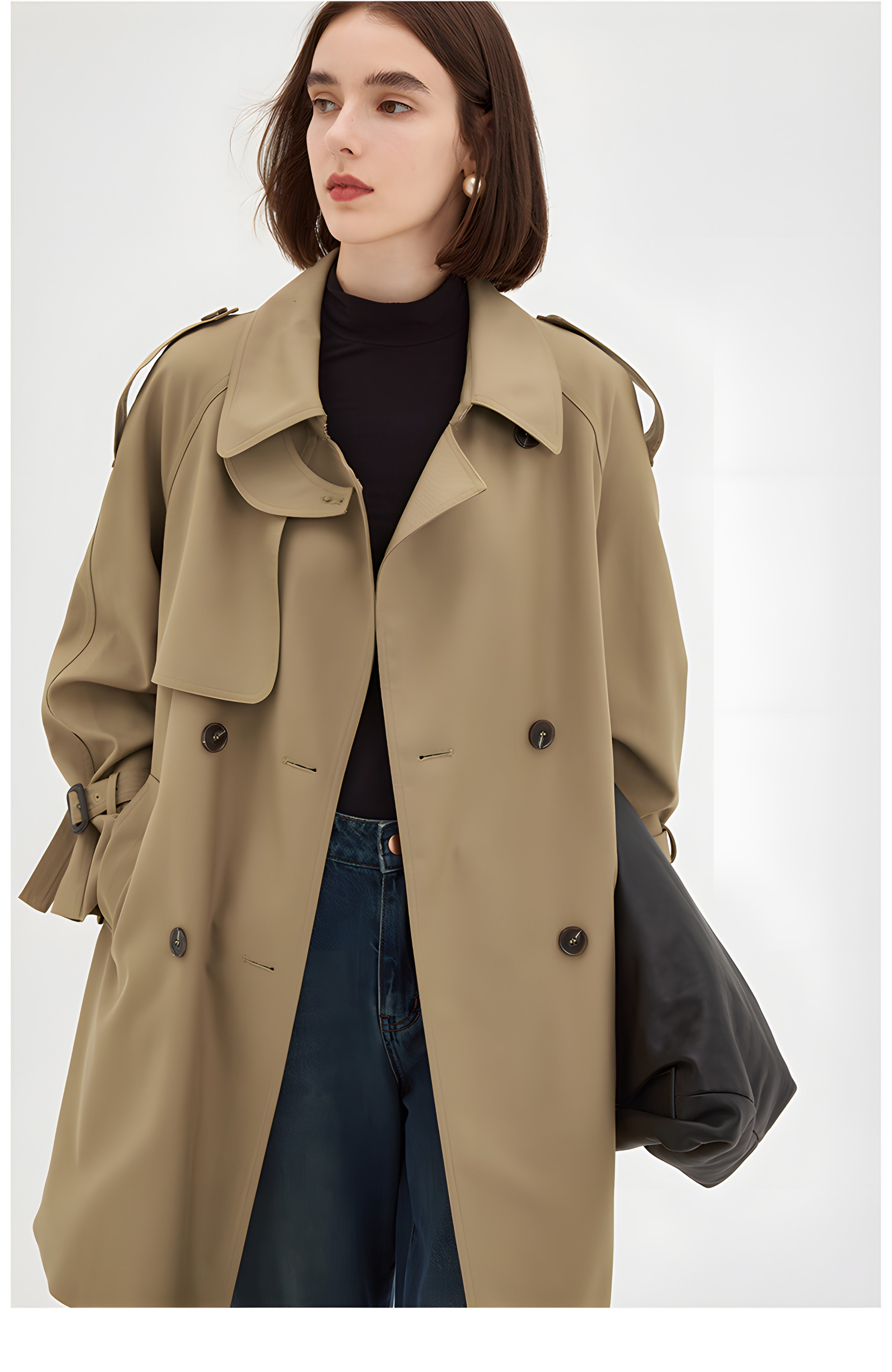 Parisian Autumn: Vintage-Inspired Midi Trench Coat - chiclara
