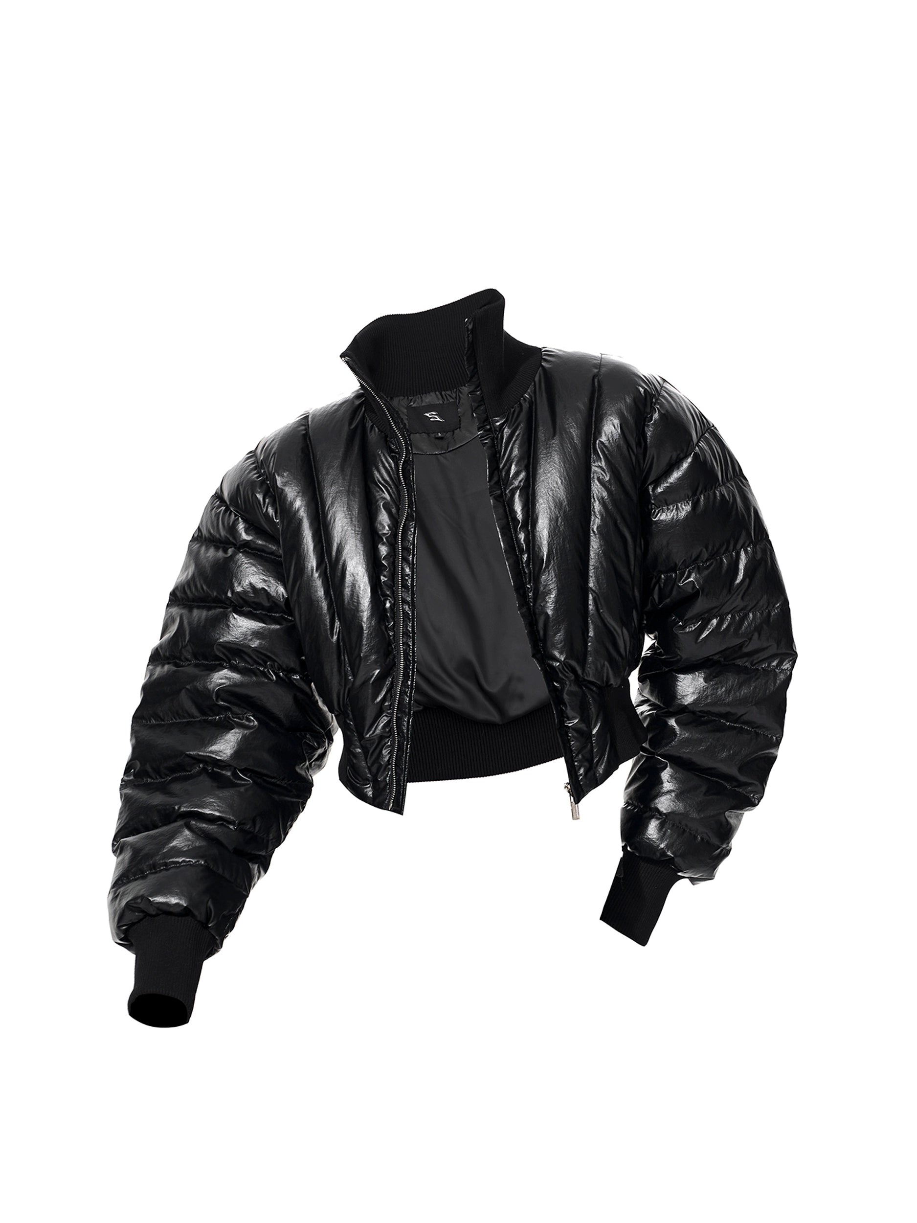 Raven Shell Armored Puffer Jacket