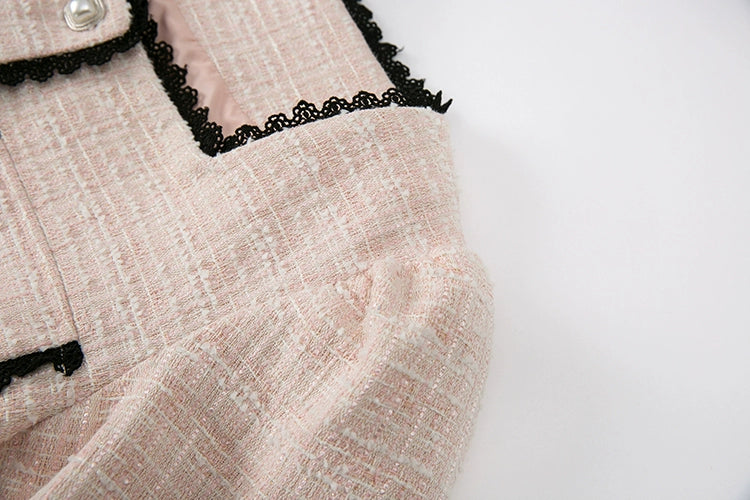 Tweed Short-Sleeve Blouse and Short Setup