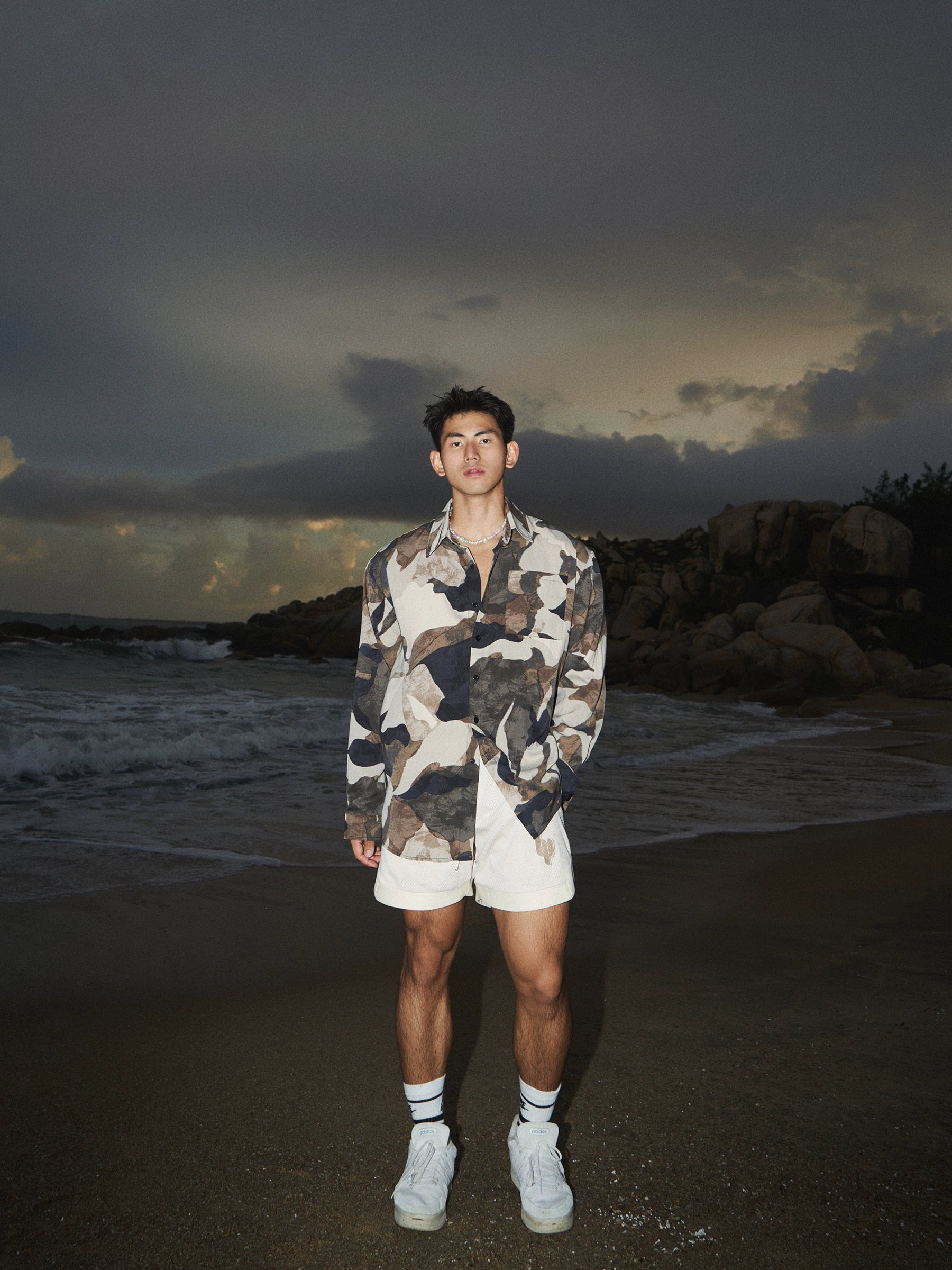 Earth Tone Camo Print Button-Up Shirt