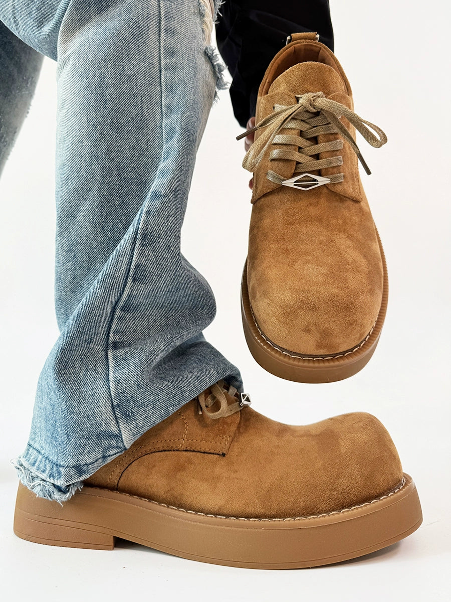 Chunky Work-Style Suede Derby Shoes display picture 1