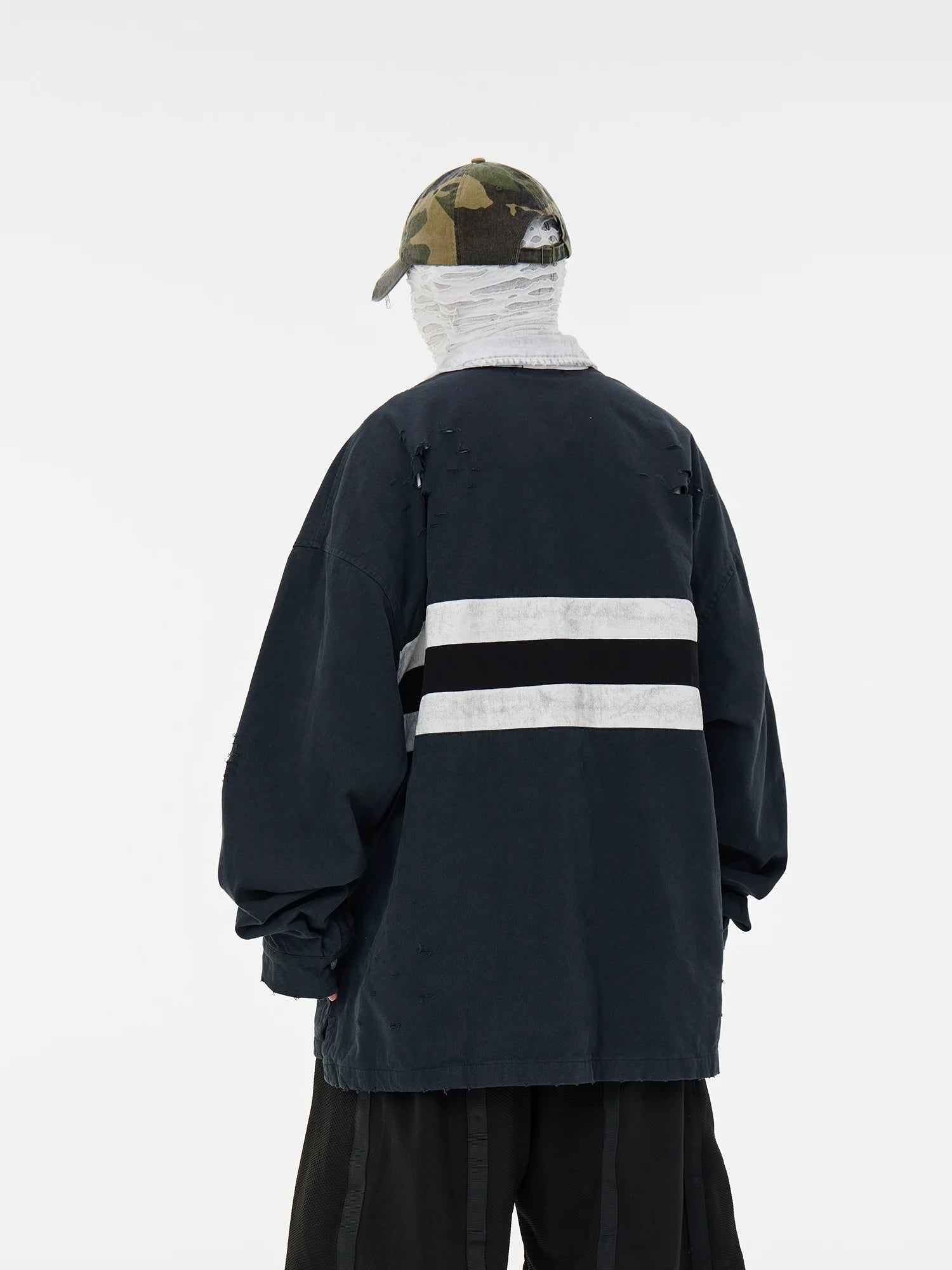 Distressed Stripe Varsity Rugby Shirt