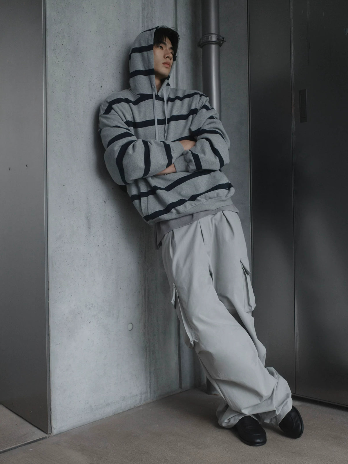 Harborline Striped Oversized Hoodie